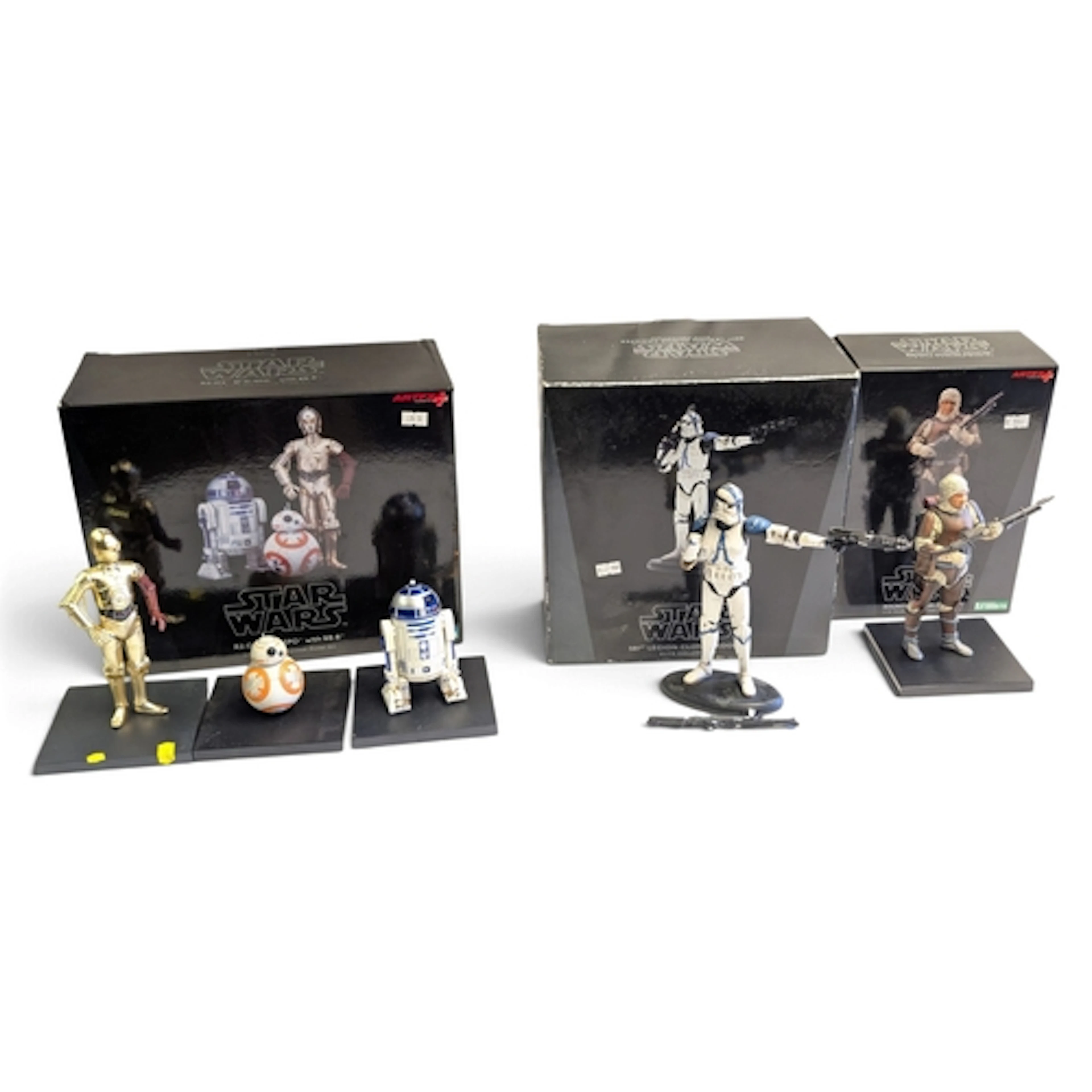3 x Kotobukiya Star Wars ARTFX+ 1/10 scale figures: Bounty H...