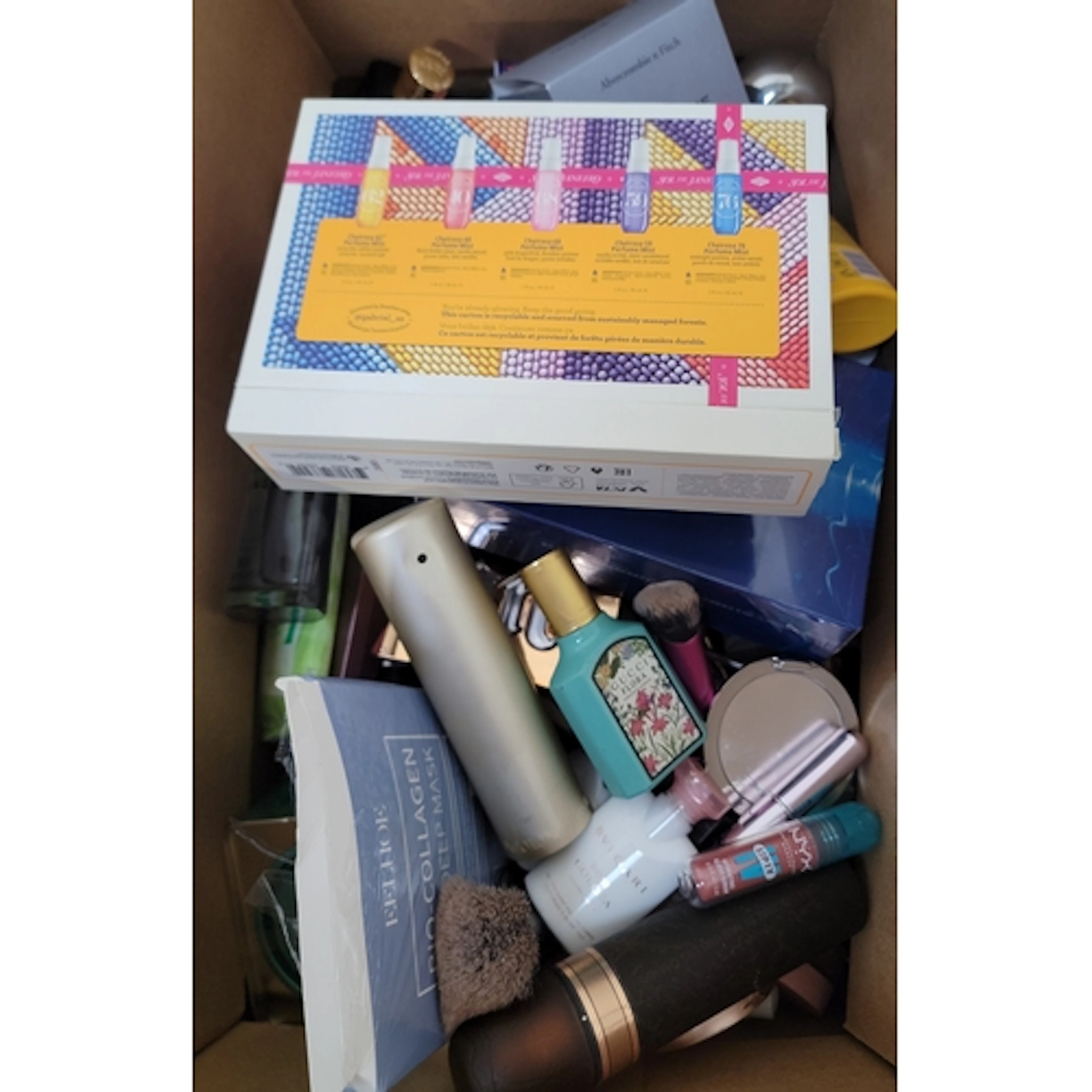 ONE BOX OF TOILETRIES AND COSMETICS including Issey Miyake, ...