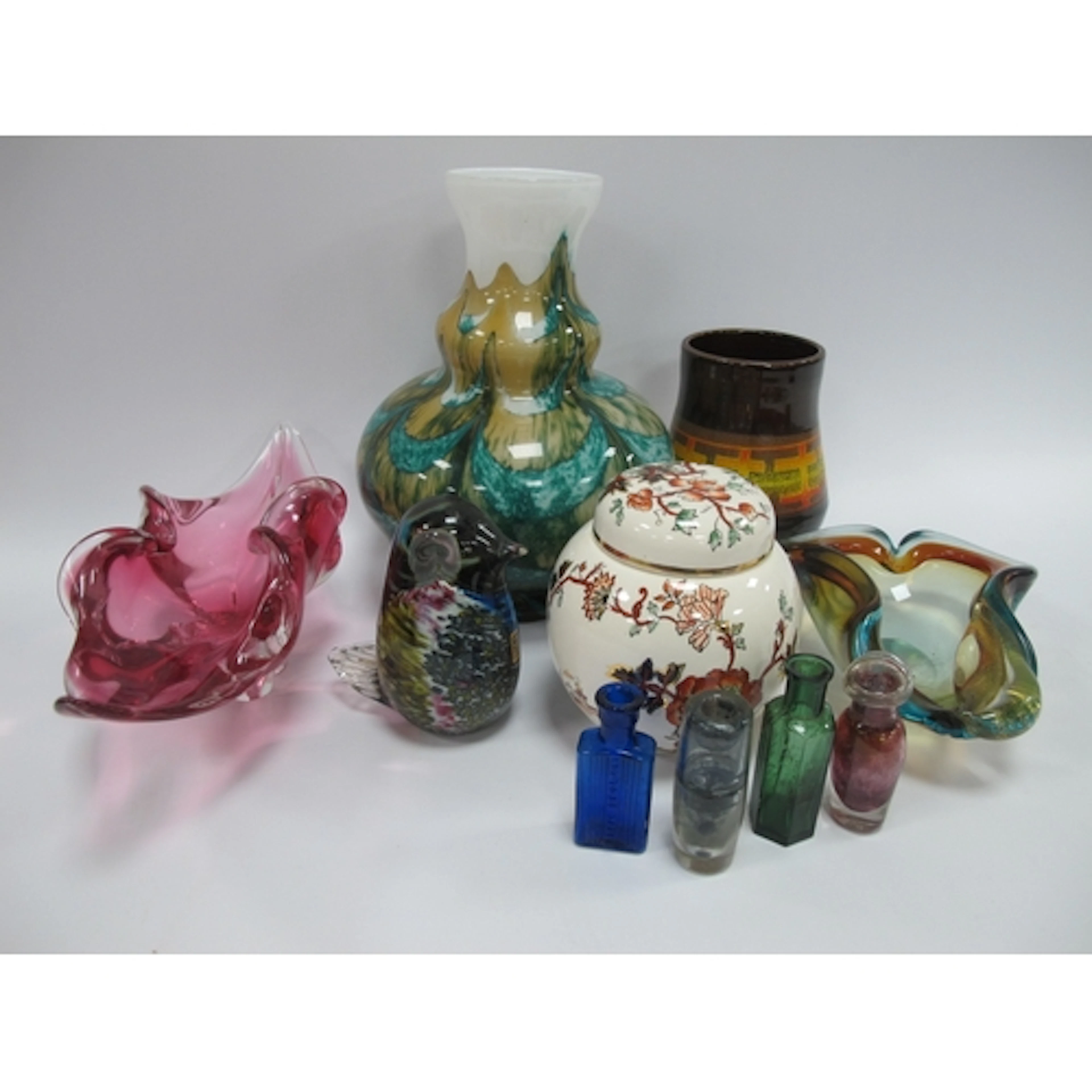 Art glass and ceramics, comprising large mid-century Murano-...