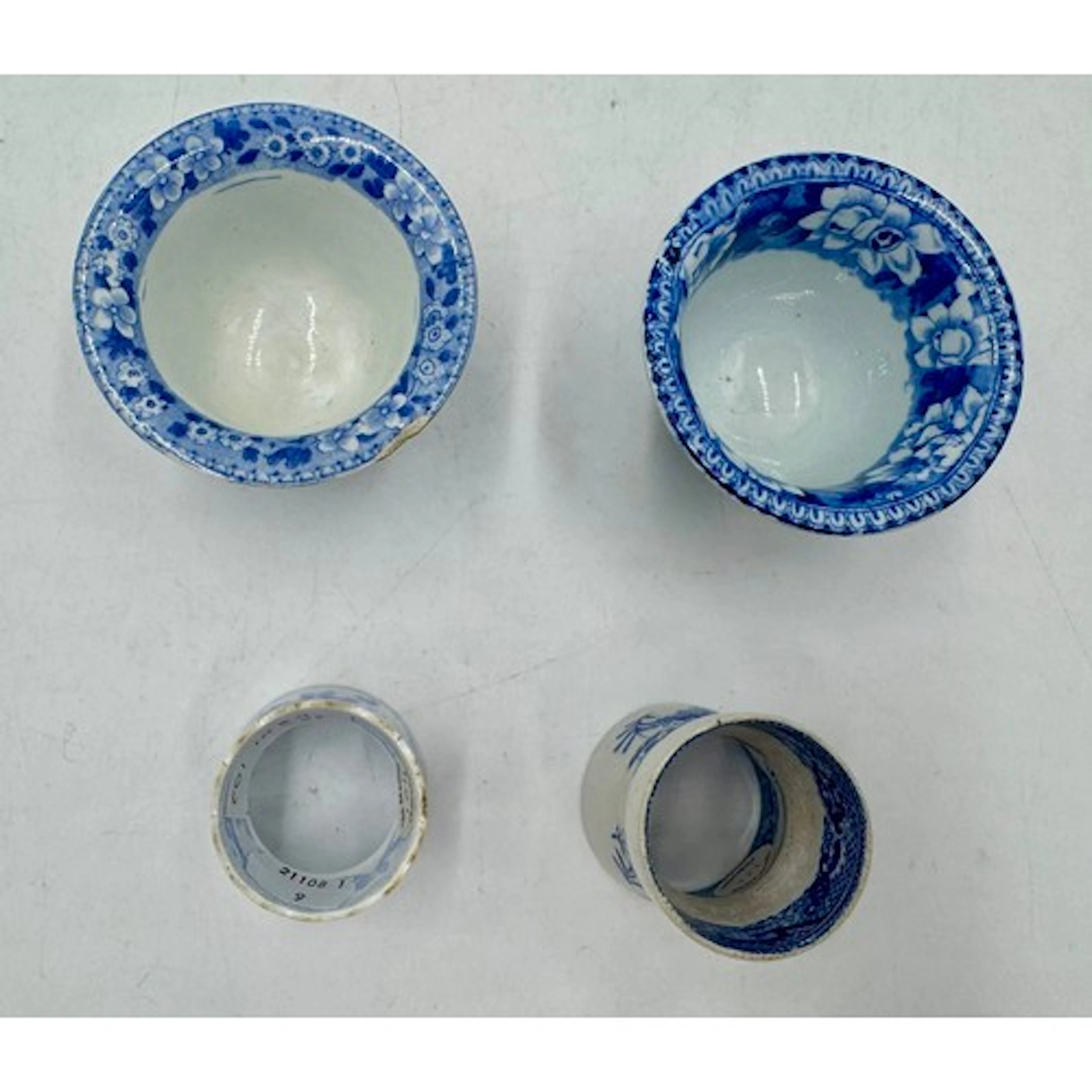 A group of early 19th century blue and white transfer-printe...