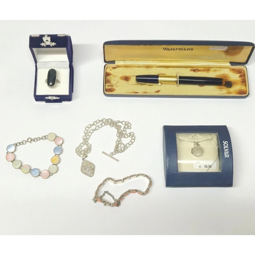 Two 925 and 950 silver mounted bracelets, Solvar sterling si...