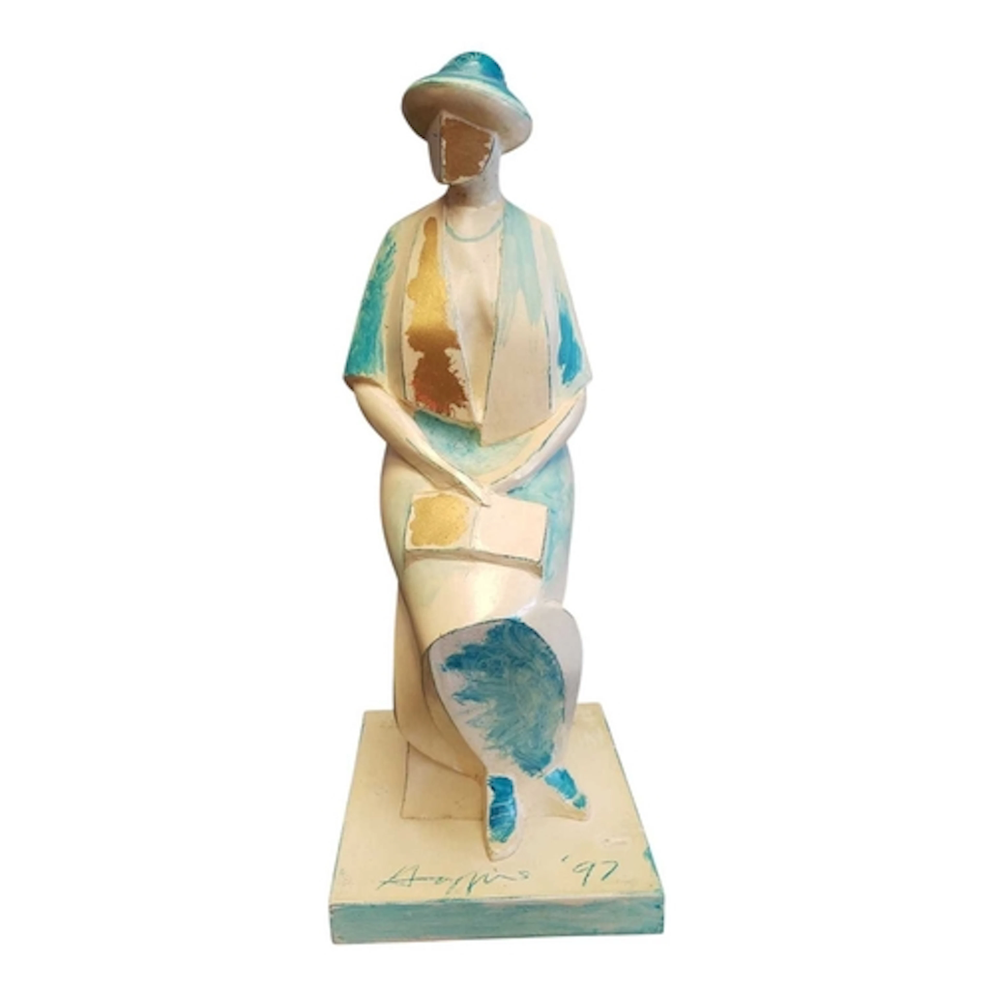 John Huggins (b. 1938) - Reading - A limited edition ceramic...
