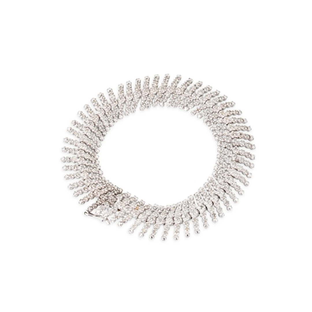 A DIAMOND FLEXIBLE BRACELET, mounted in silver (.925) XRF te...