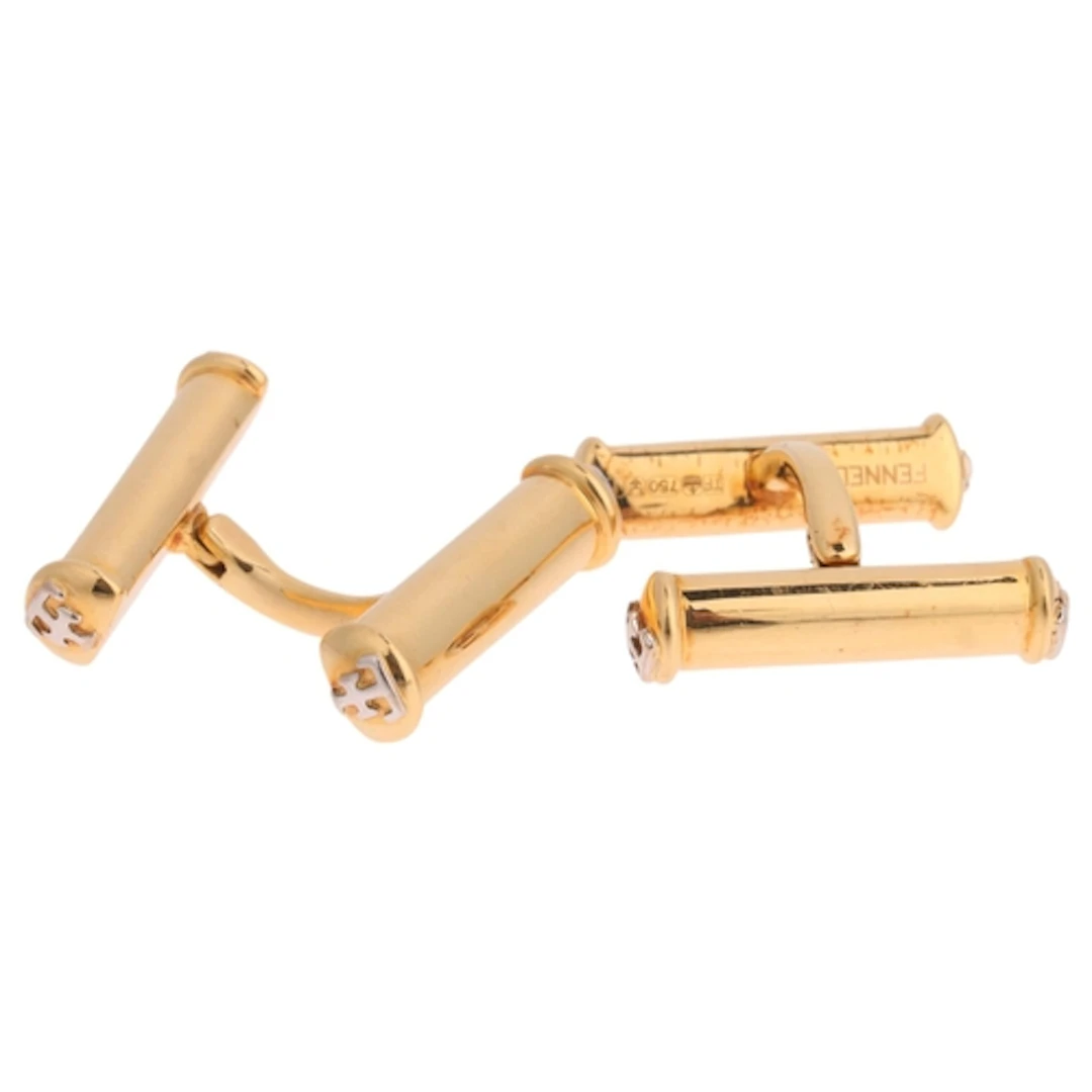 THEO FENNELL - a pair of 18ct gold 'Shaft' cufflinks, London...