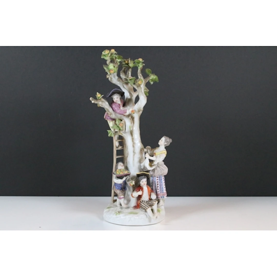 20th century Meissen porcelain figural group of Apple Harves...