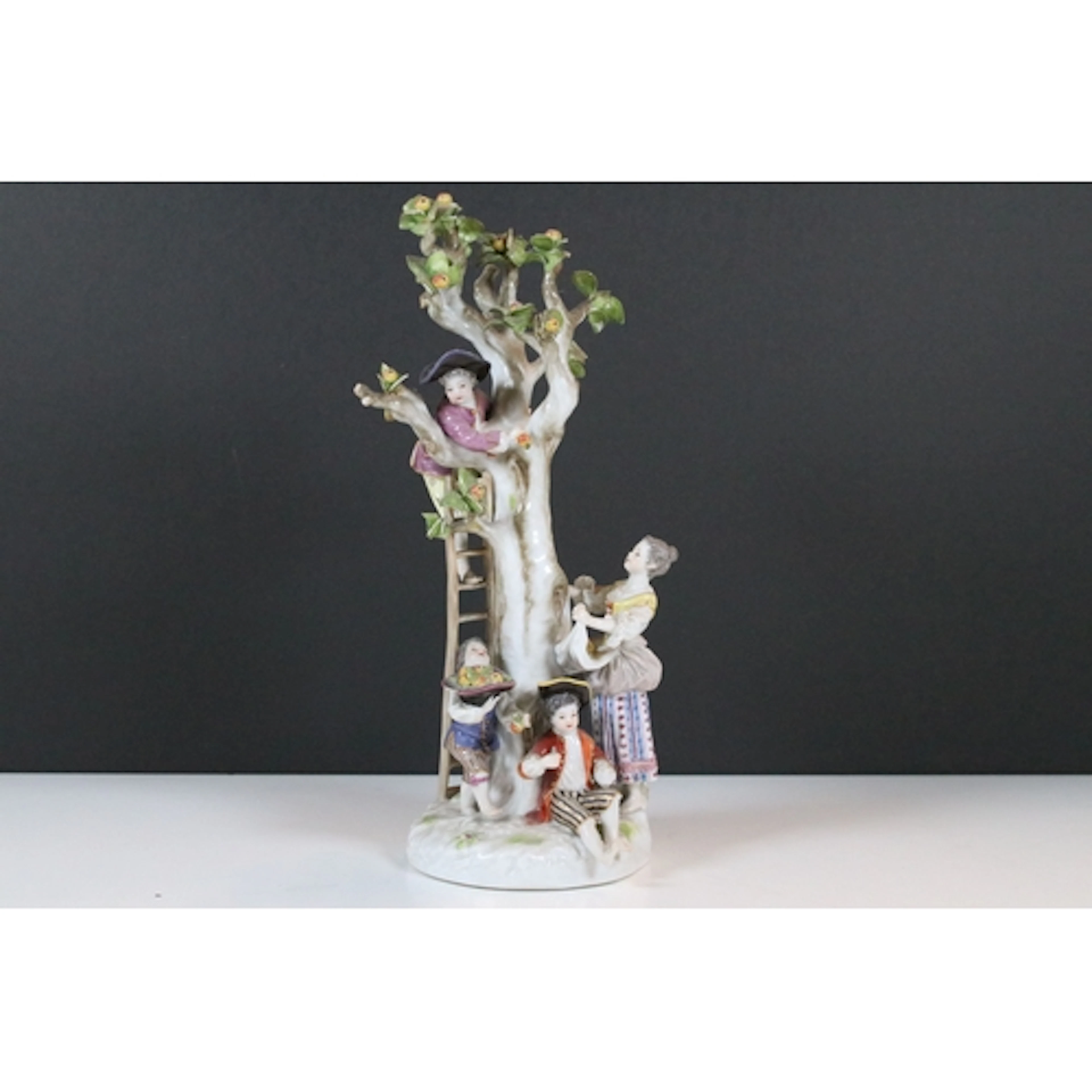 20th century Meissen porcelain figural group of Apple Harves...