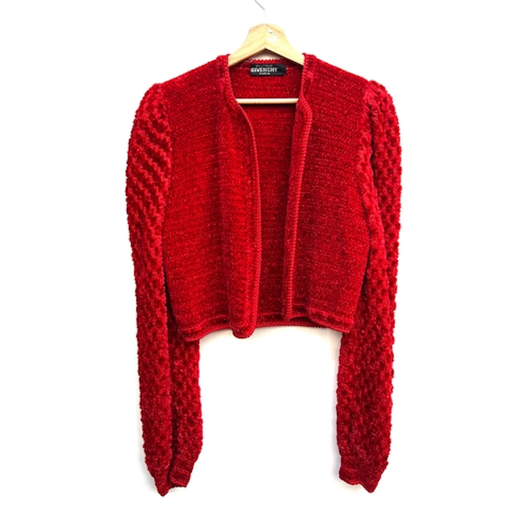 A Givenchy Boutique Paris red cardigan, approx size 40