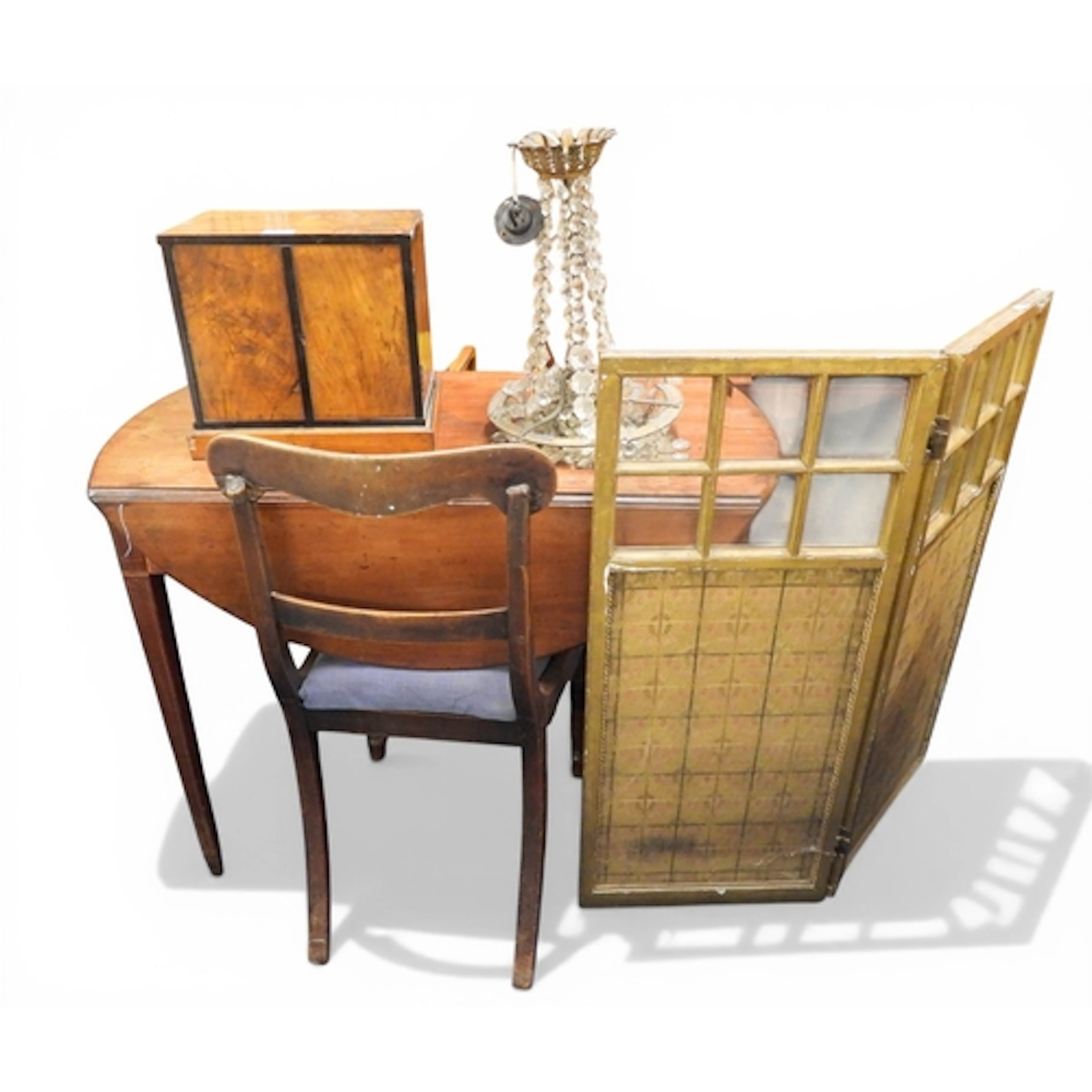 A mixed lot to include 19th century Pembroke table, gilt woo...