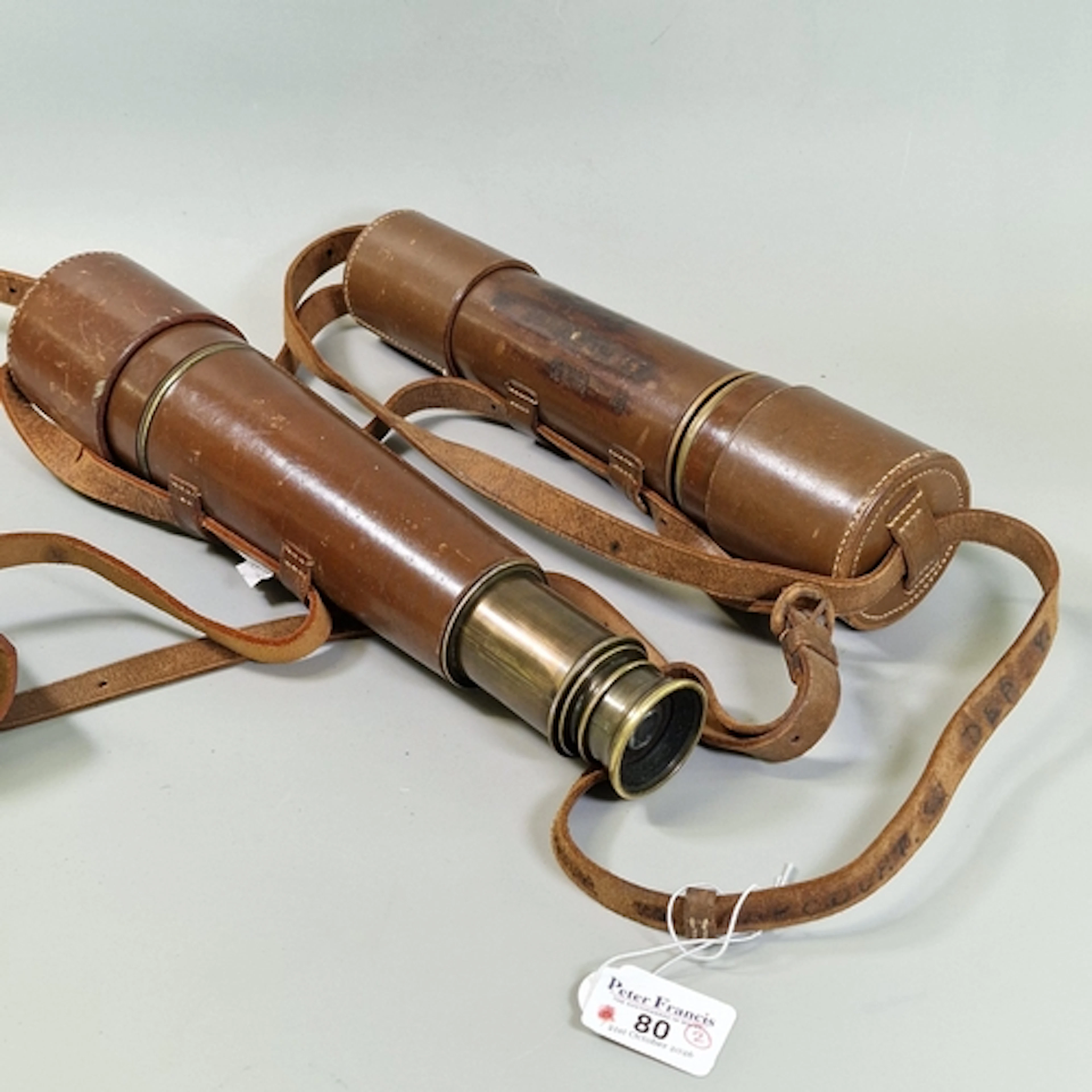 Dolland of London brass three-draw telescope in British mili...