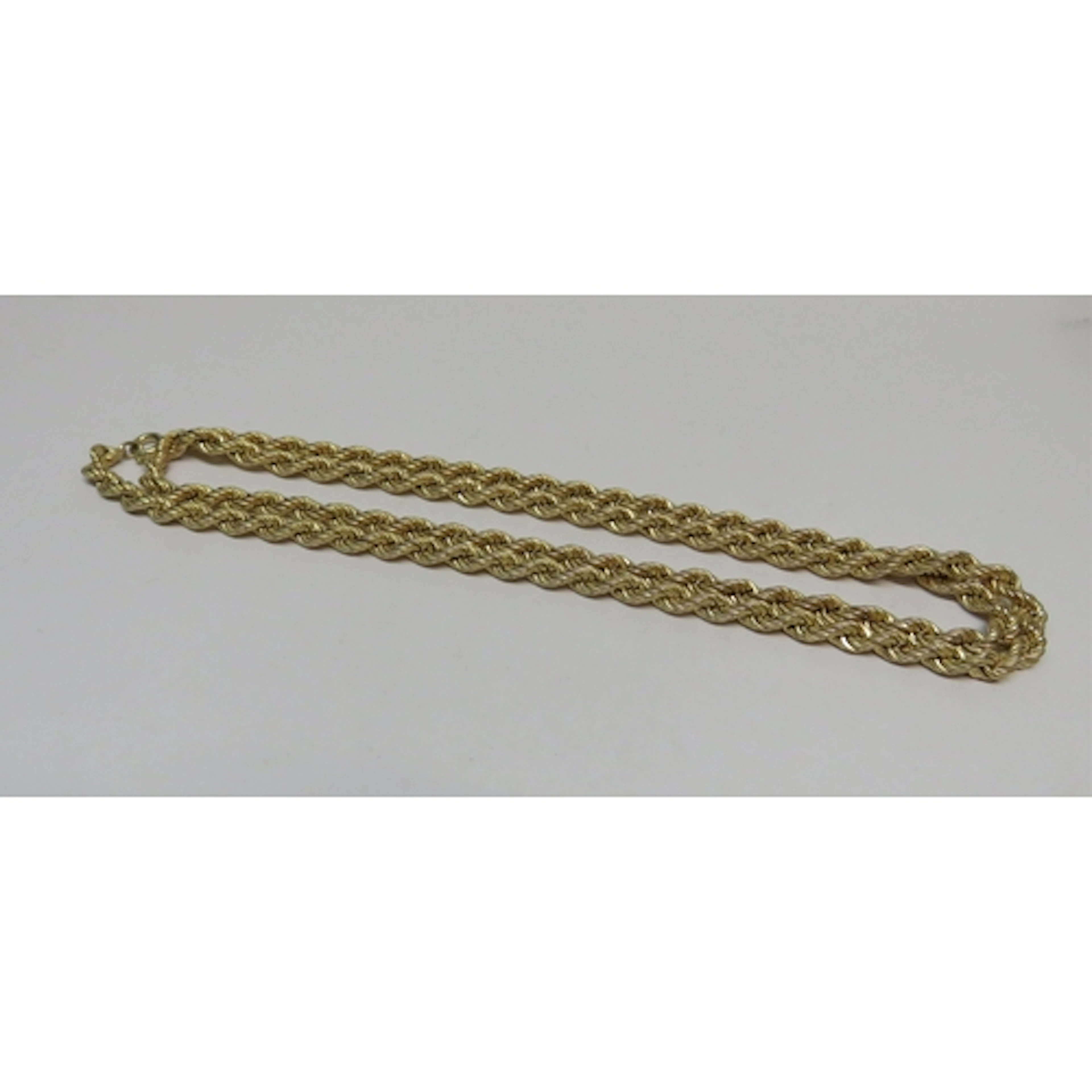 9ct Gold rope design necklace, 22.8g, 68cm long
