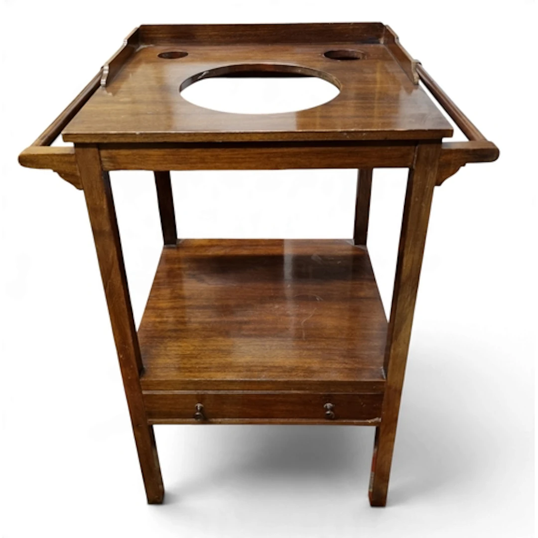 A late 19th early 20th Century Washstand with towel rail sid...