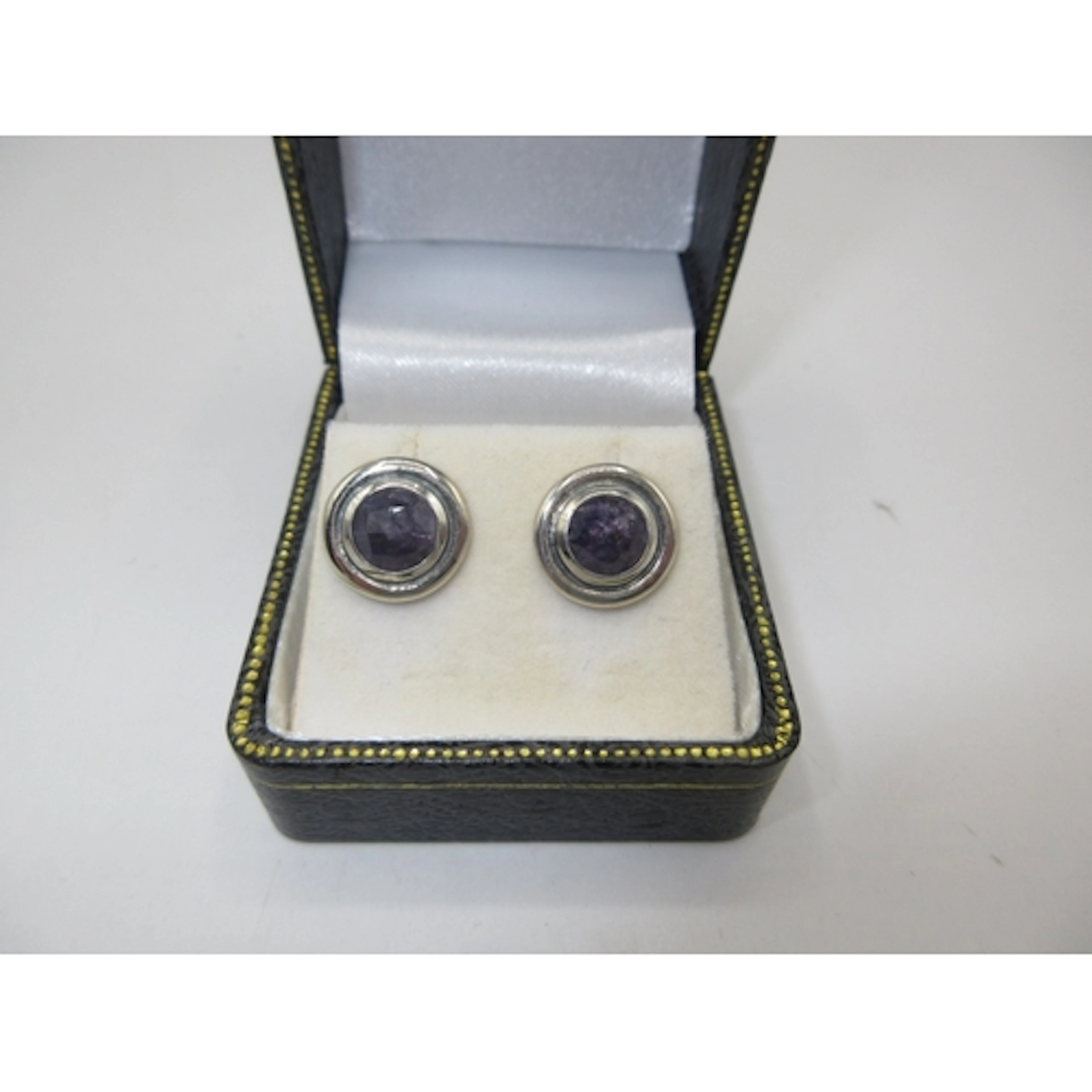 Silver Sapphire Quartz Earrings