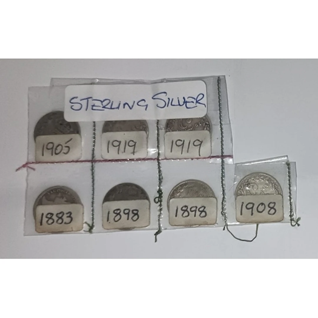 Seven Victorian Sterling Silver Coins