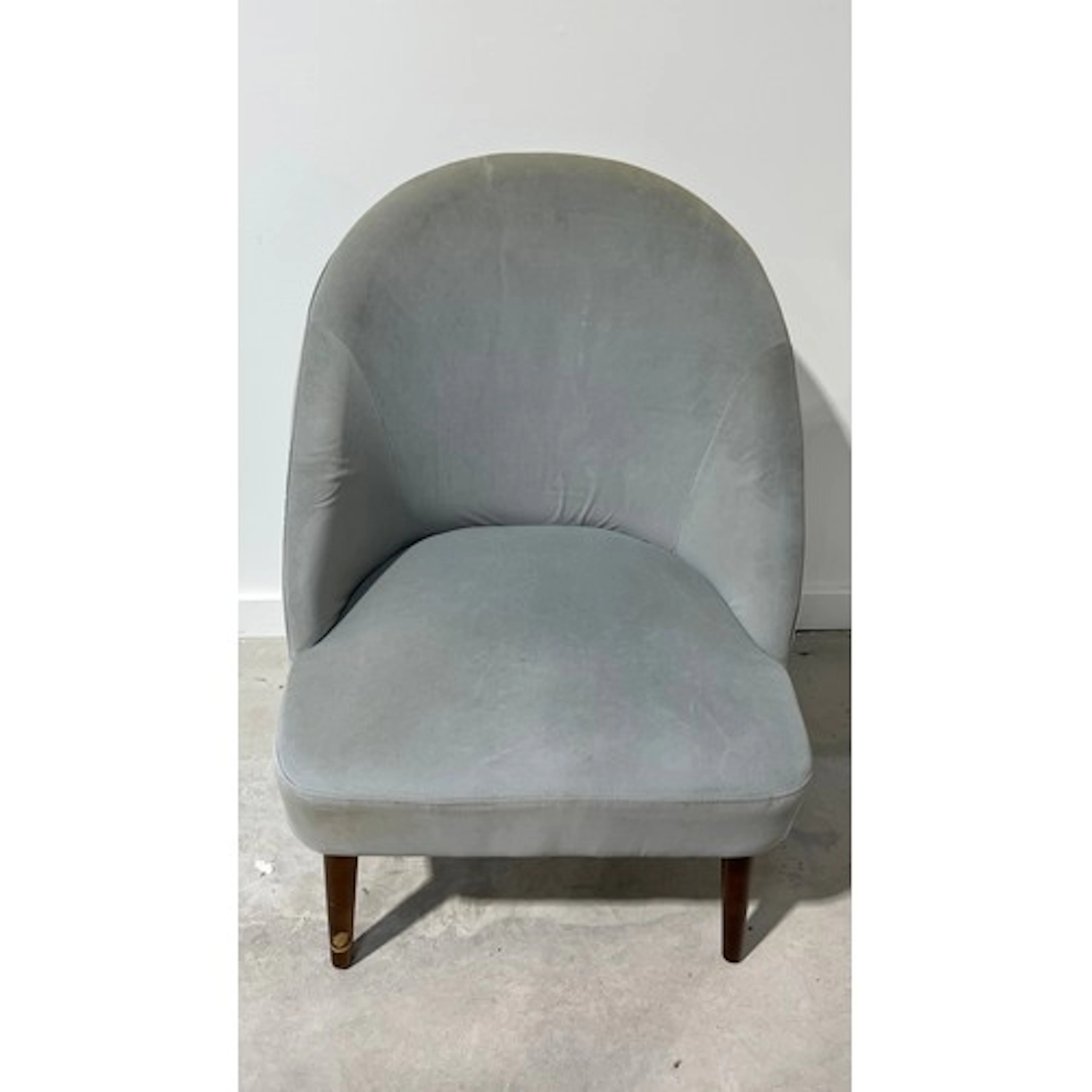 Modern light blue bedroom chair.