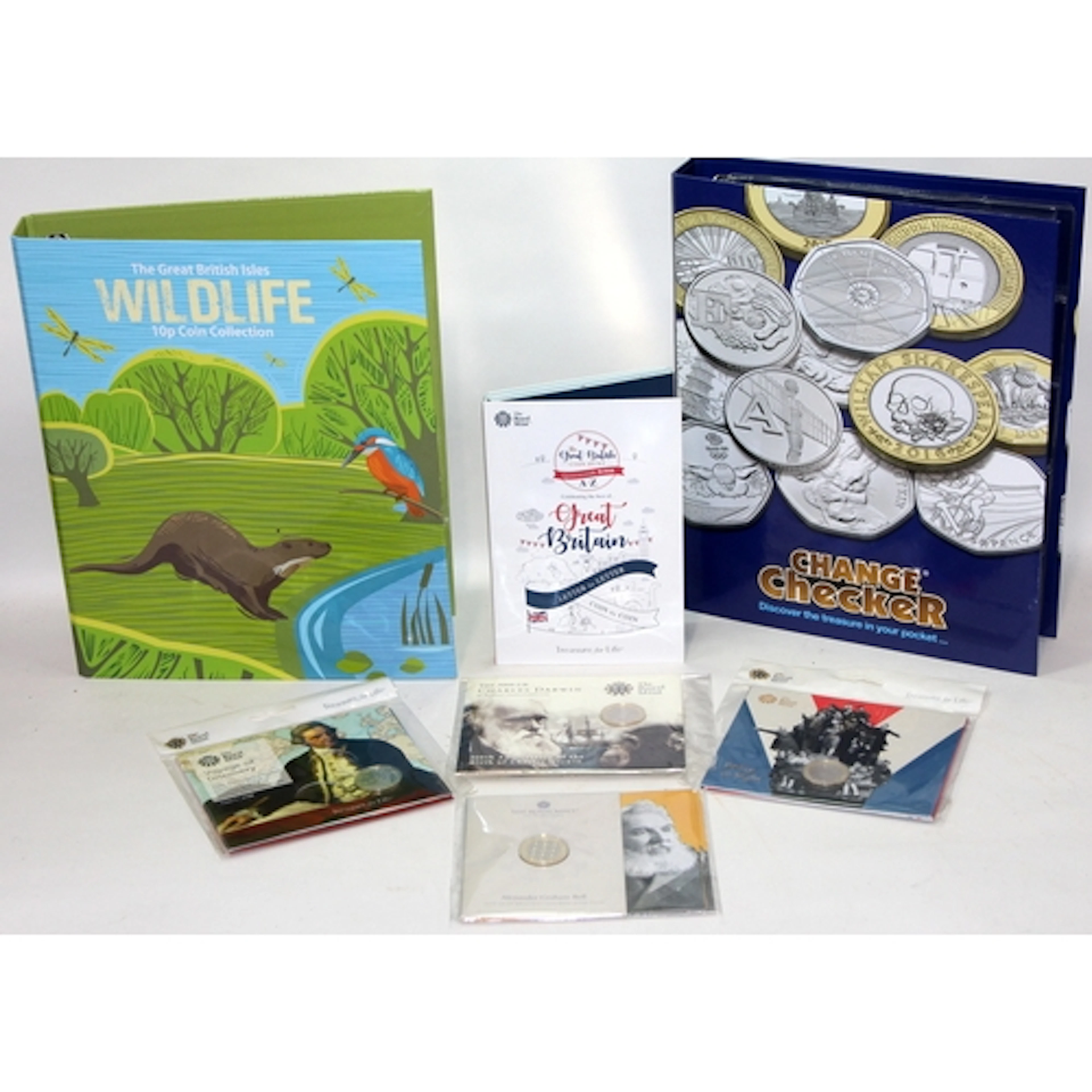 A collection of GB coins: Sealed Royal Mint BU £2 coins, Cap...
