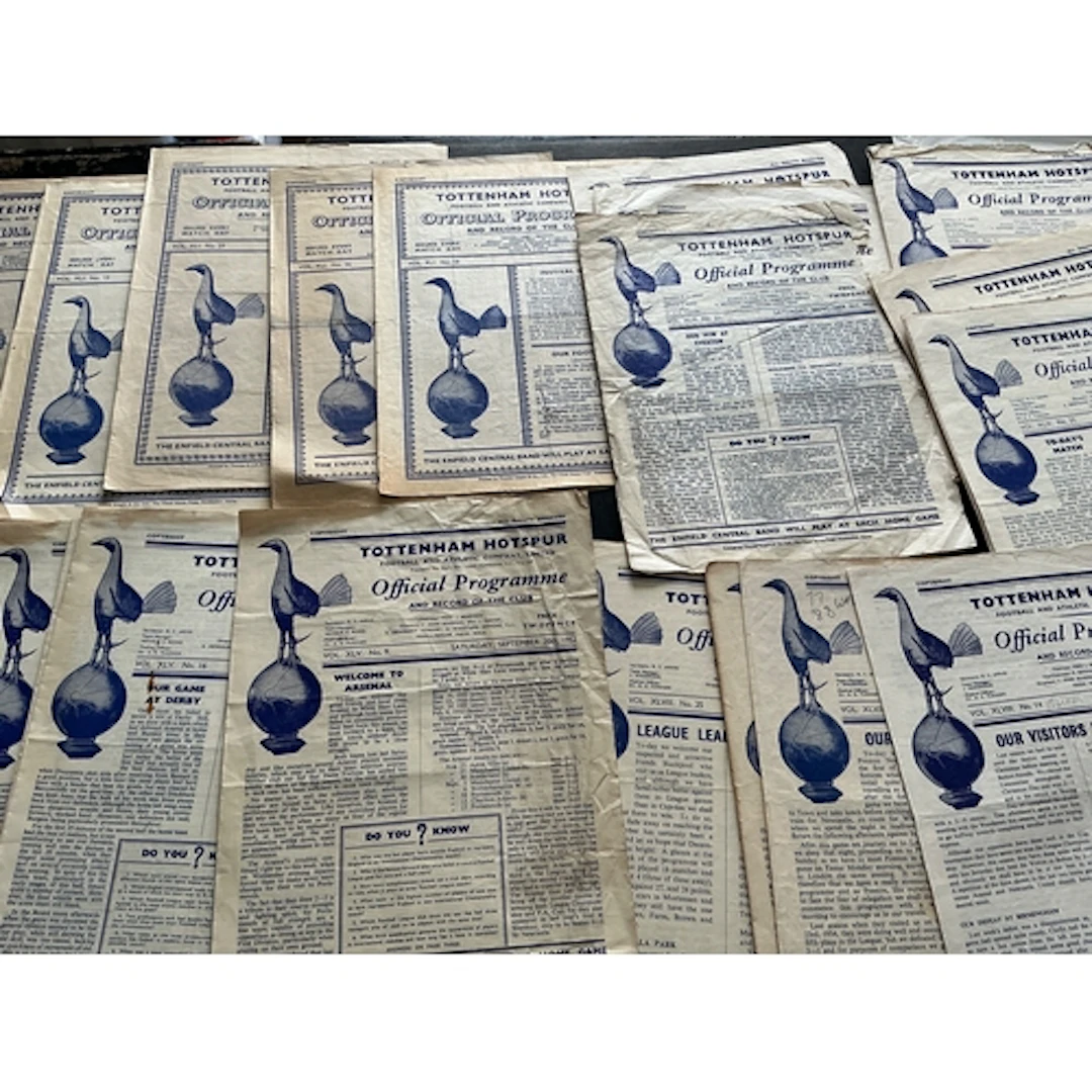 Tottenham Home Football Programmes: From 48/49 to 55/56 in f...