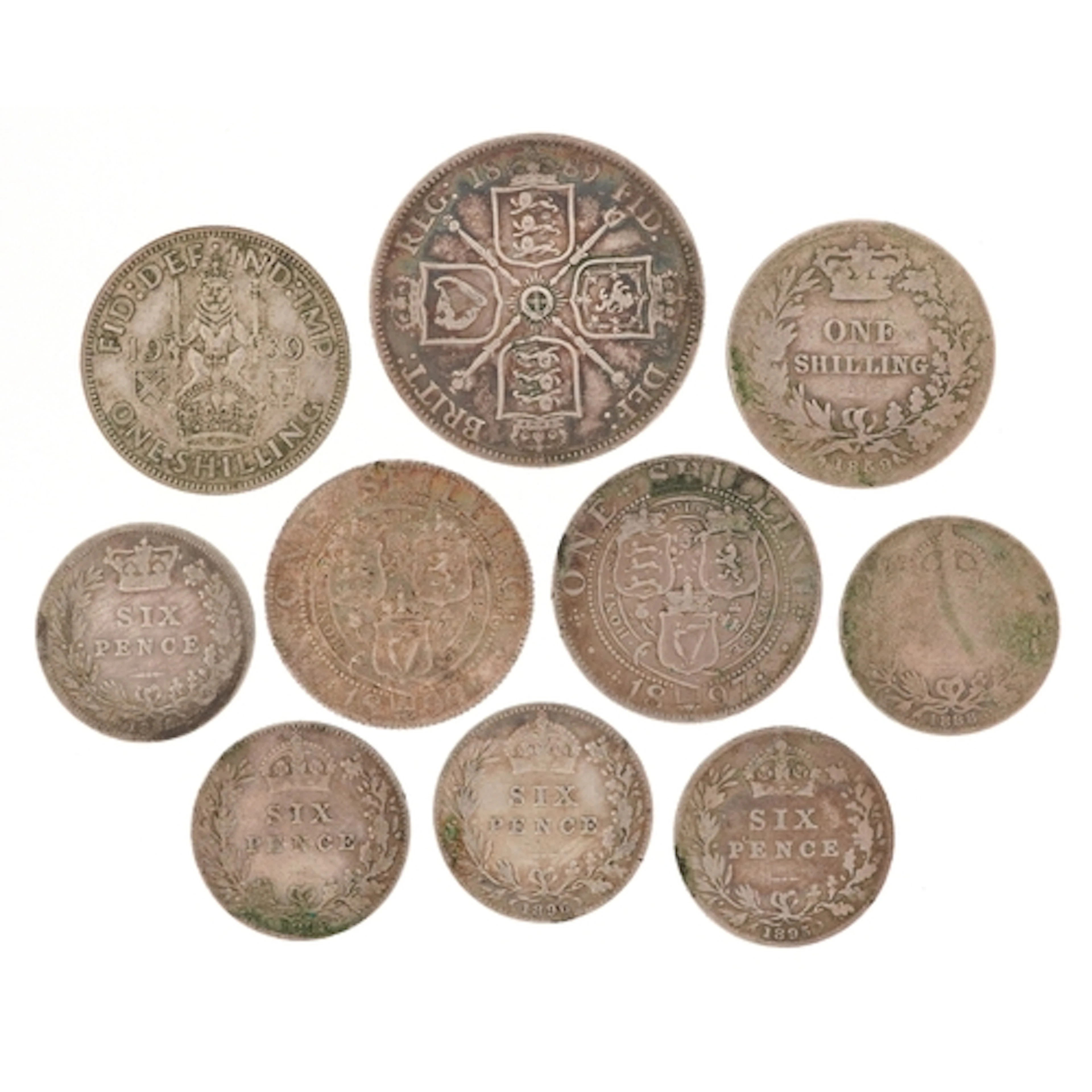 19th century and later British silver coins comprising flori...