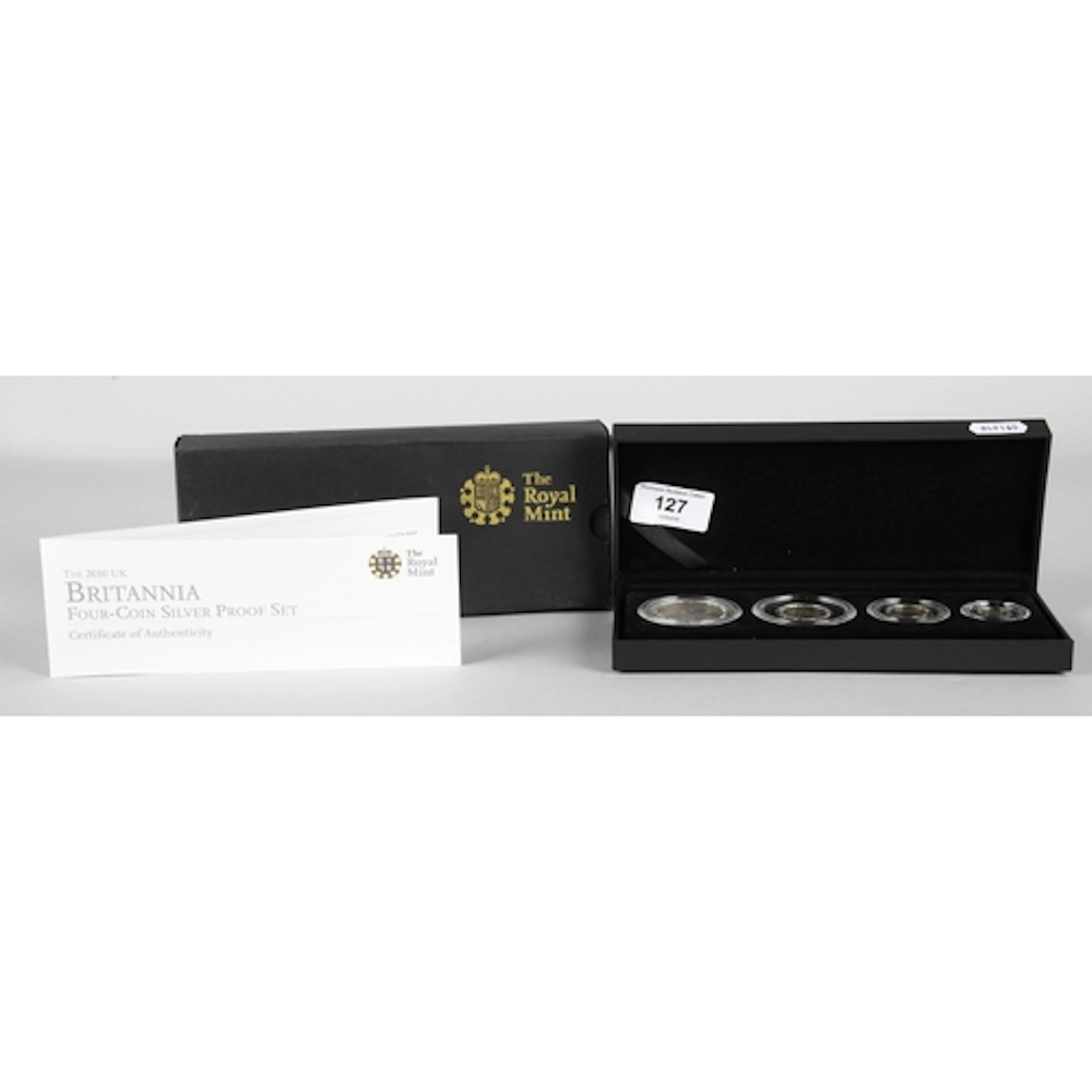 2010 Brittania four-coin Silver Proof Set comprising of £2, ...