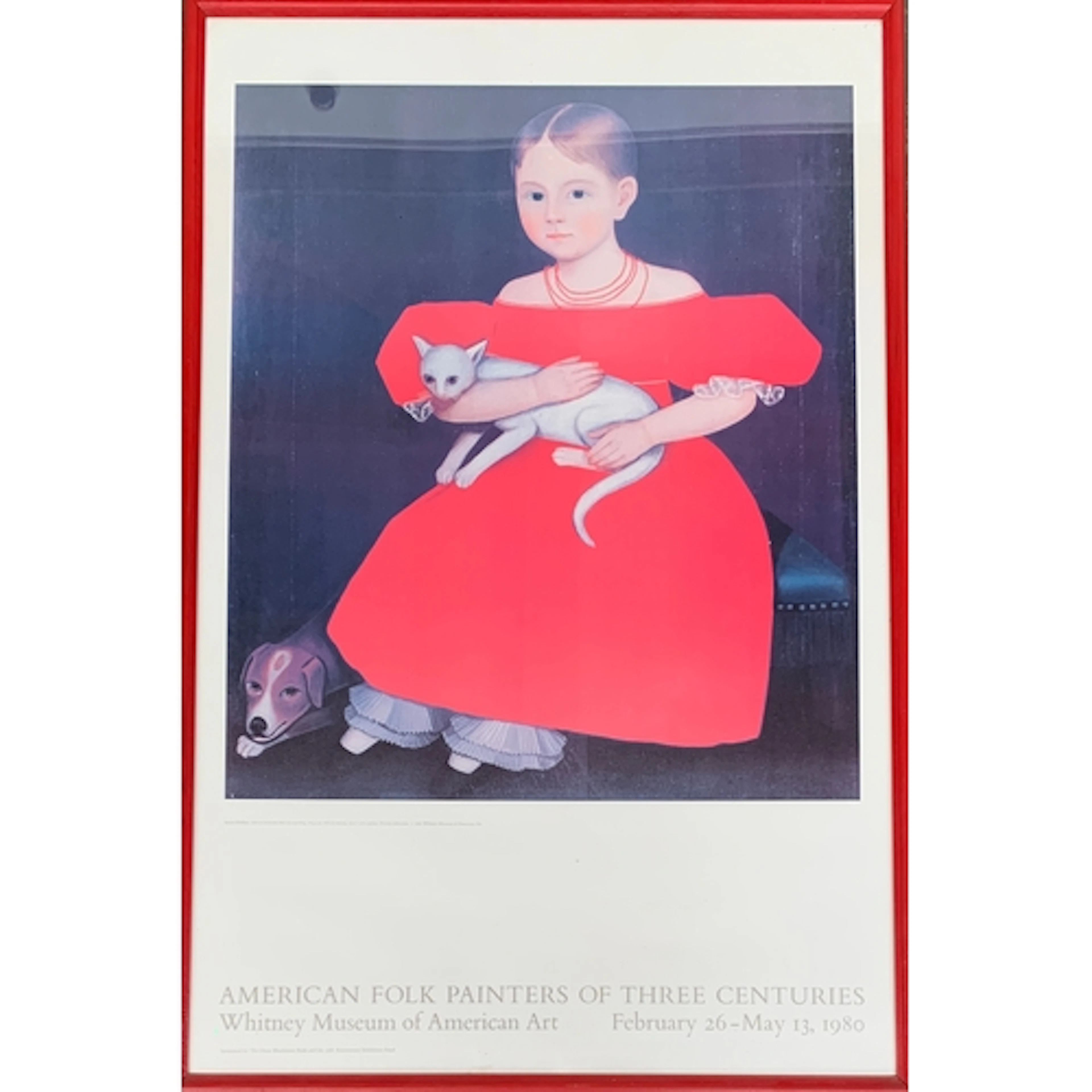 Folk Art Interest: A framed exhibition poster for 'American ...