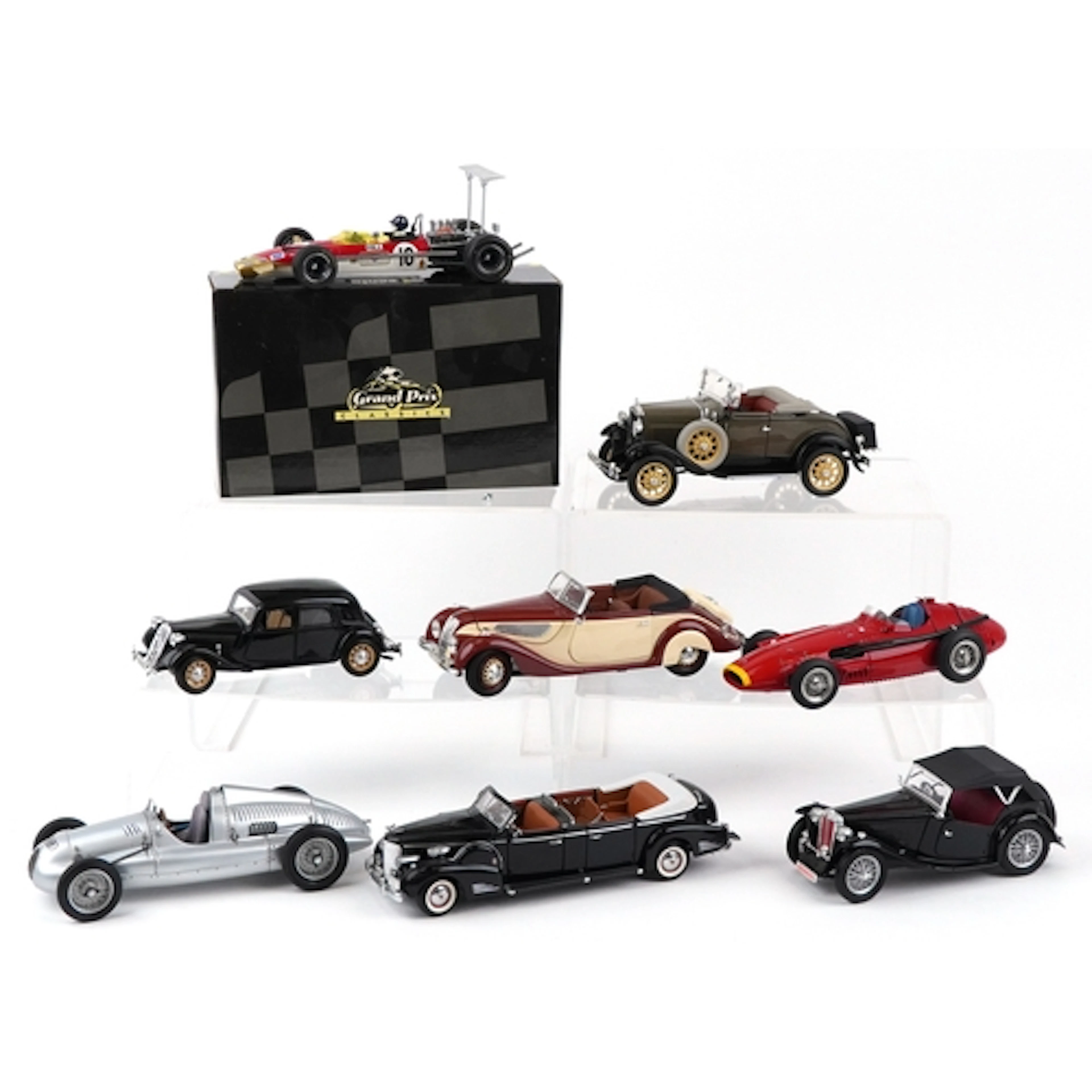 Eight diecast collector's vehicles including 1957 Maserati 2...