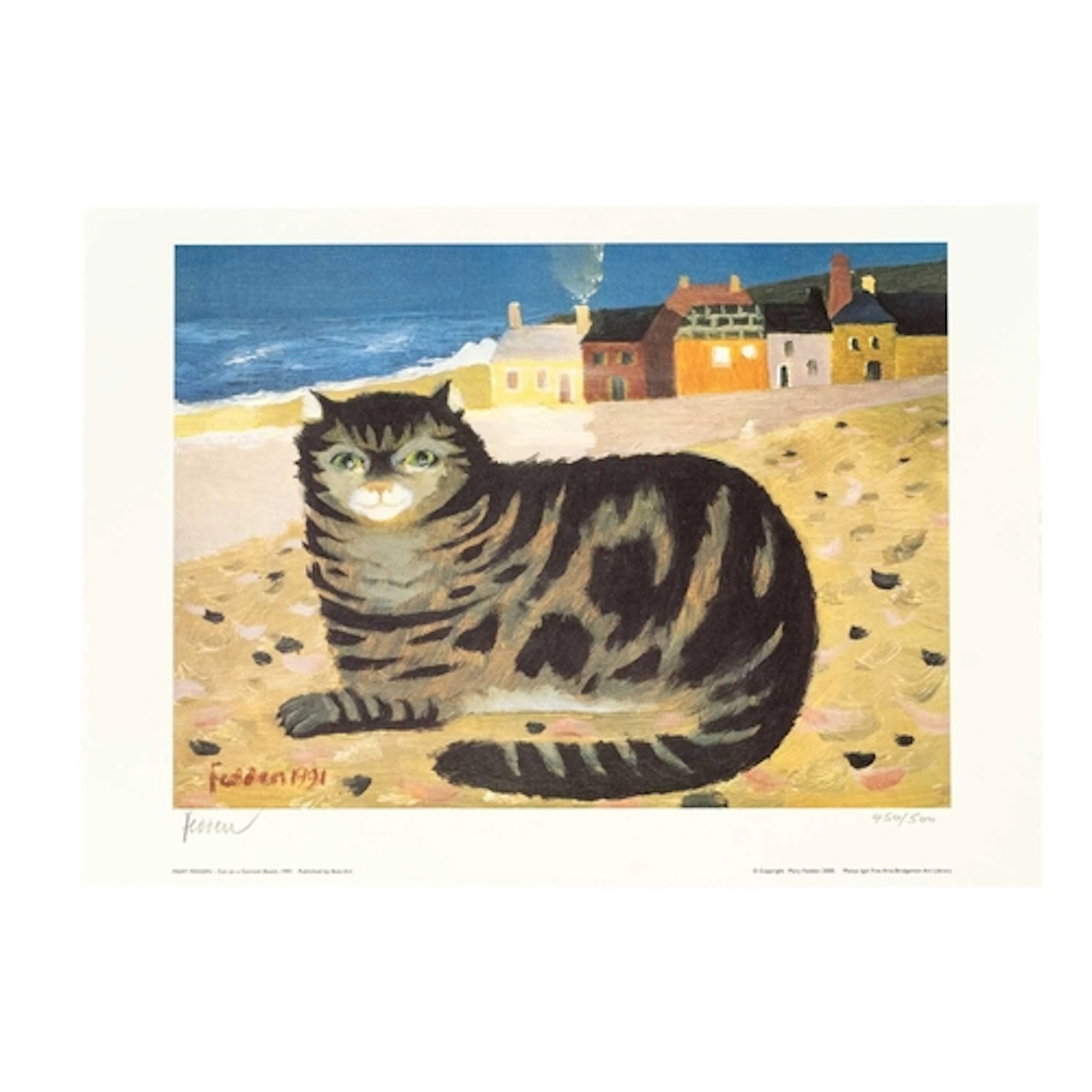 § Mary FEDDEN (1915-2012) Cat on a Cornish Beach, 1991 Litho...