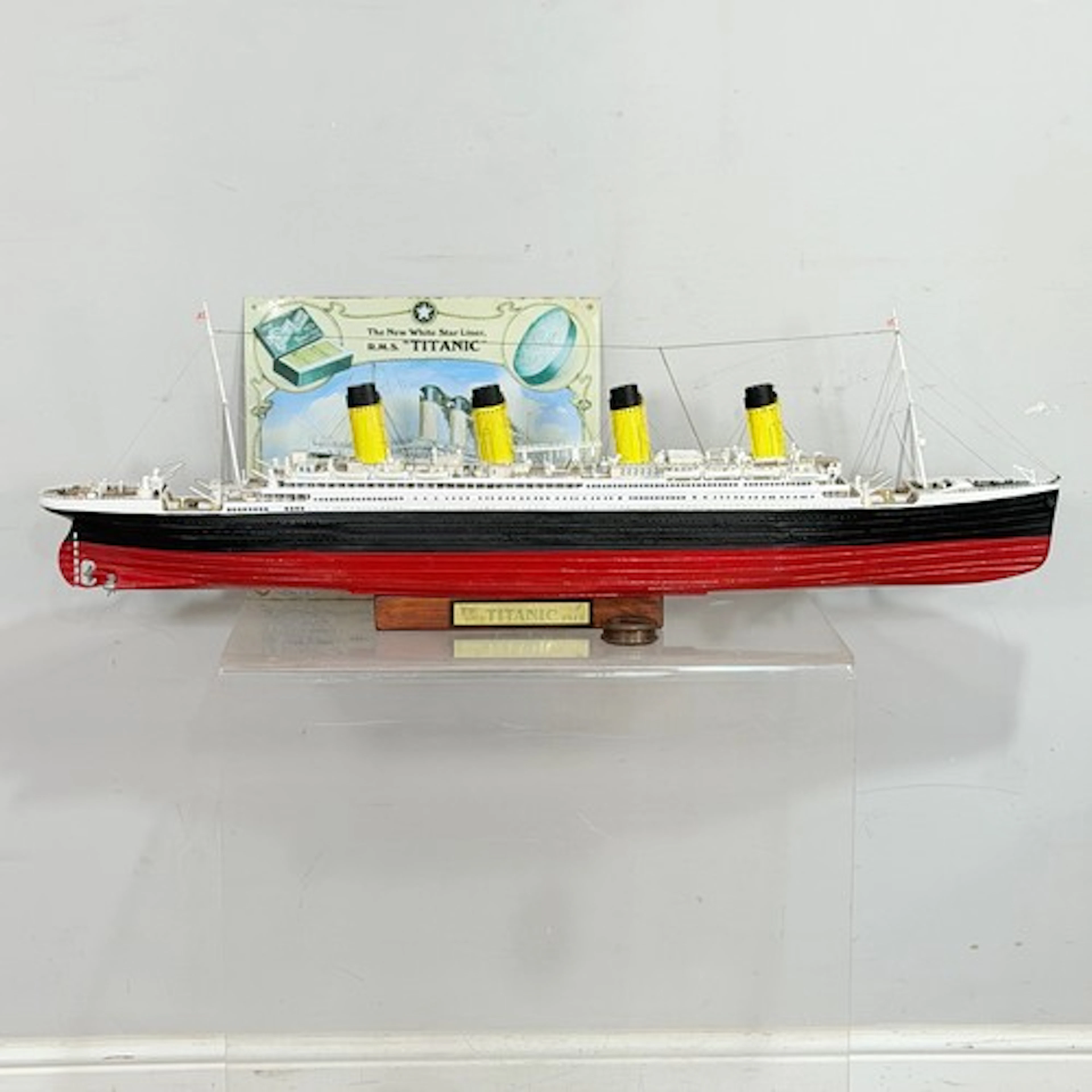 A scratch built wooden and painted Model of the RMS Titanic,...