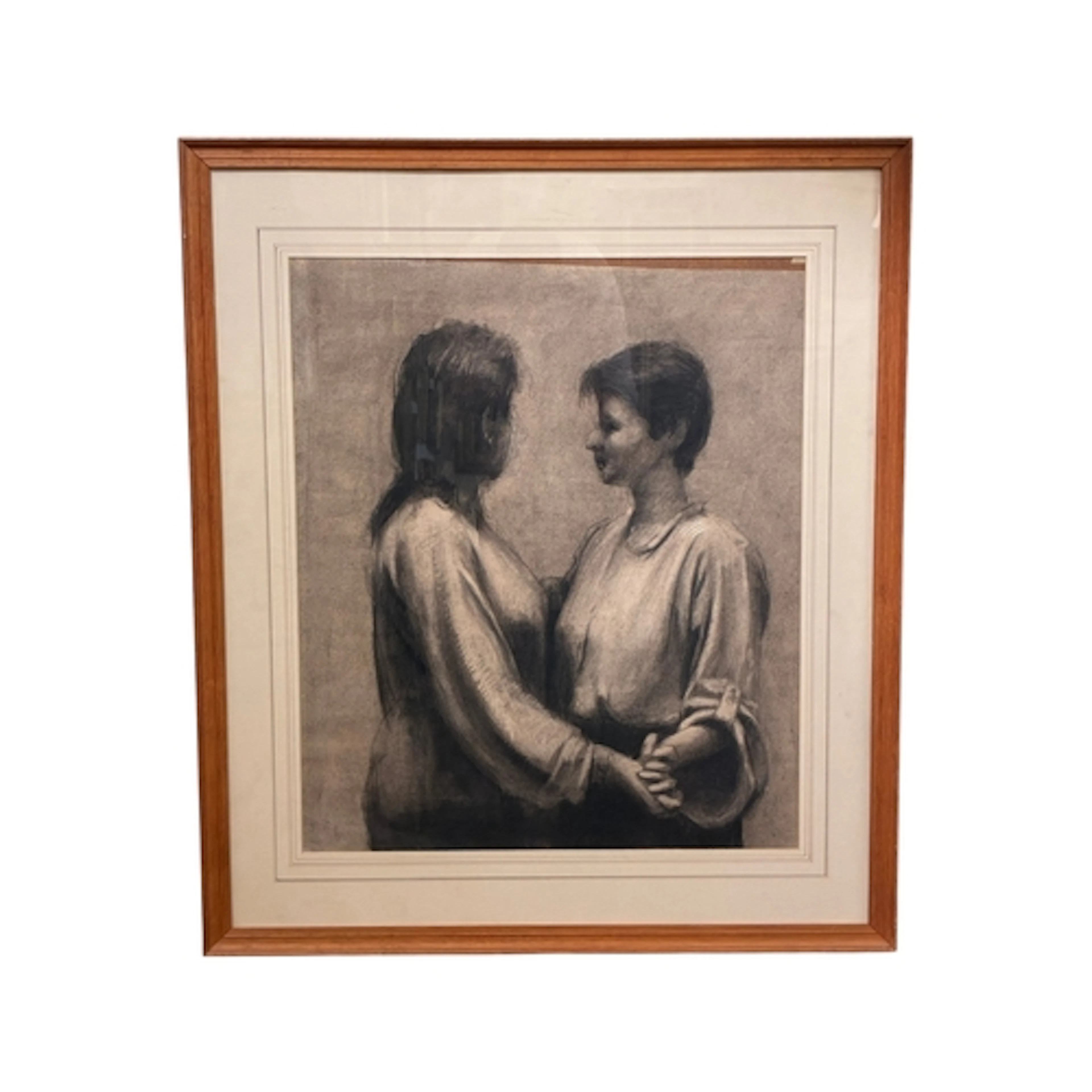 Harry Holland (b.1941) - The Dance, charcoal on paper, mount...