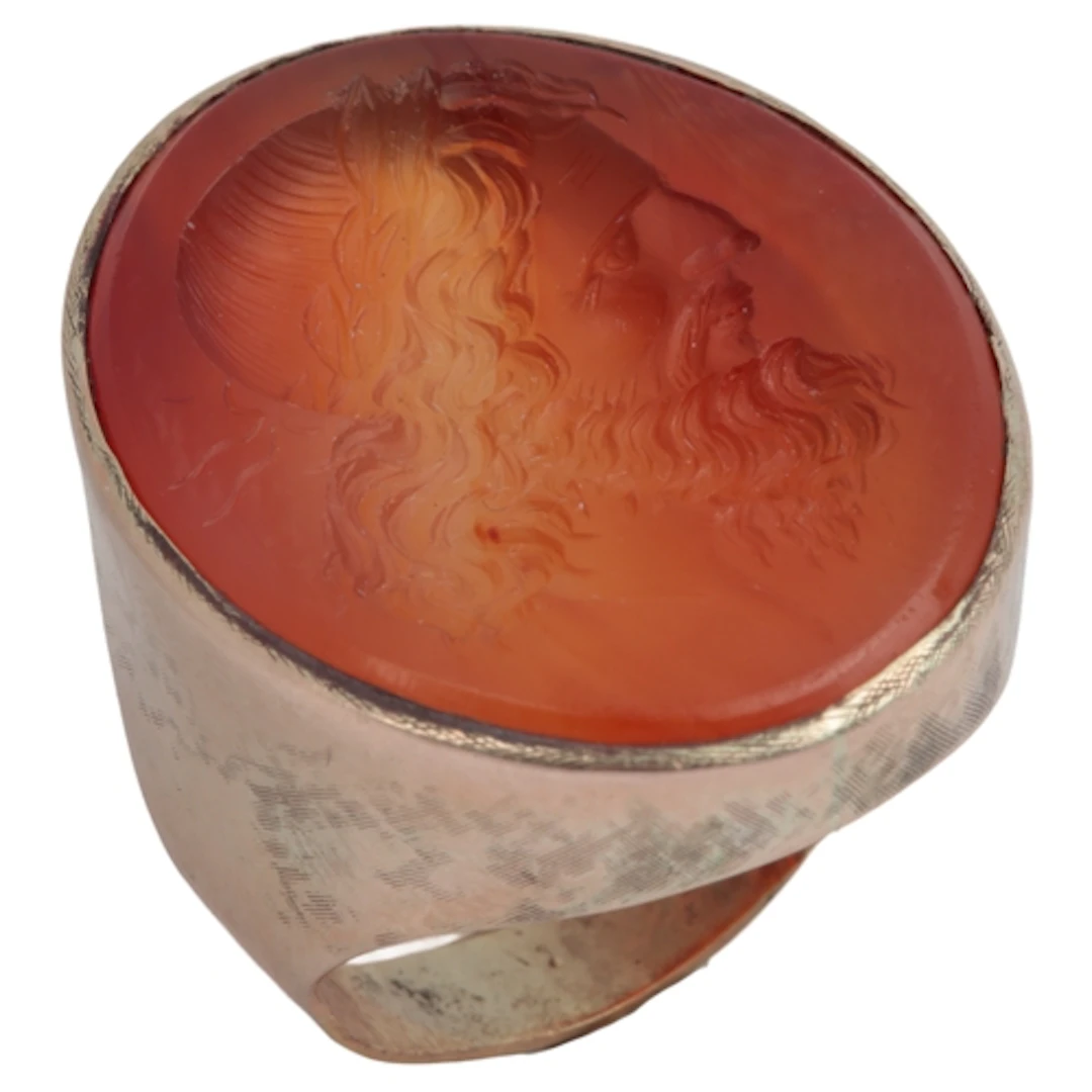 A carnelian intaglio ring, early-mid 19th century and later,...
