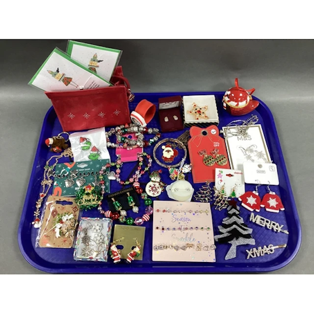 Assorted Novelty Christmas Themed Costume Jewellery, includi...