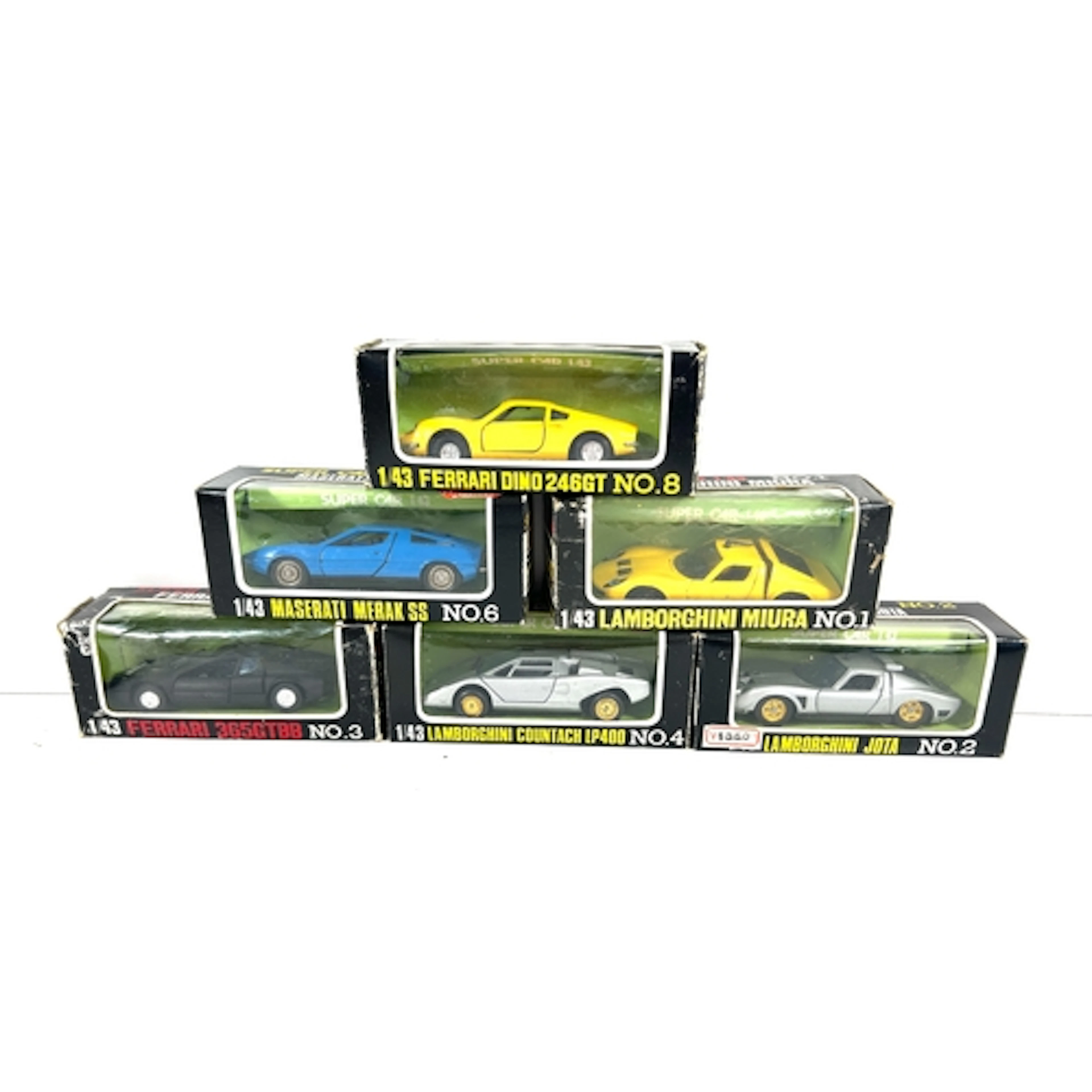 10 Japanese 1/43 Cars. 6 Sakura - No.1 Lamborghini Miura. No...