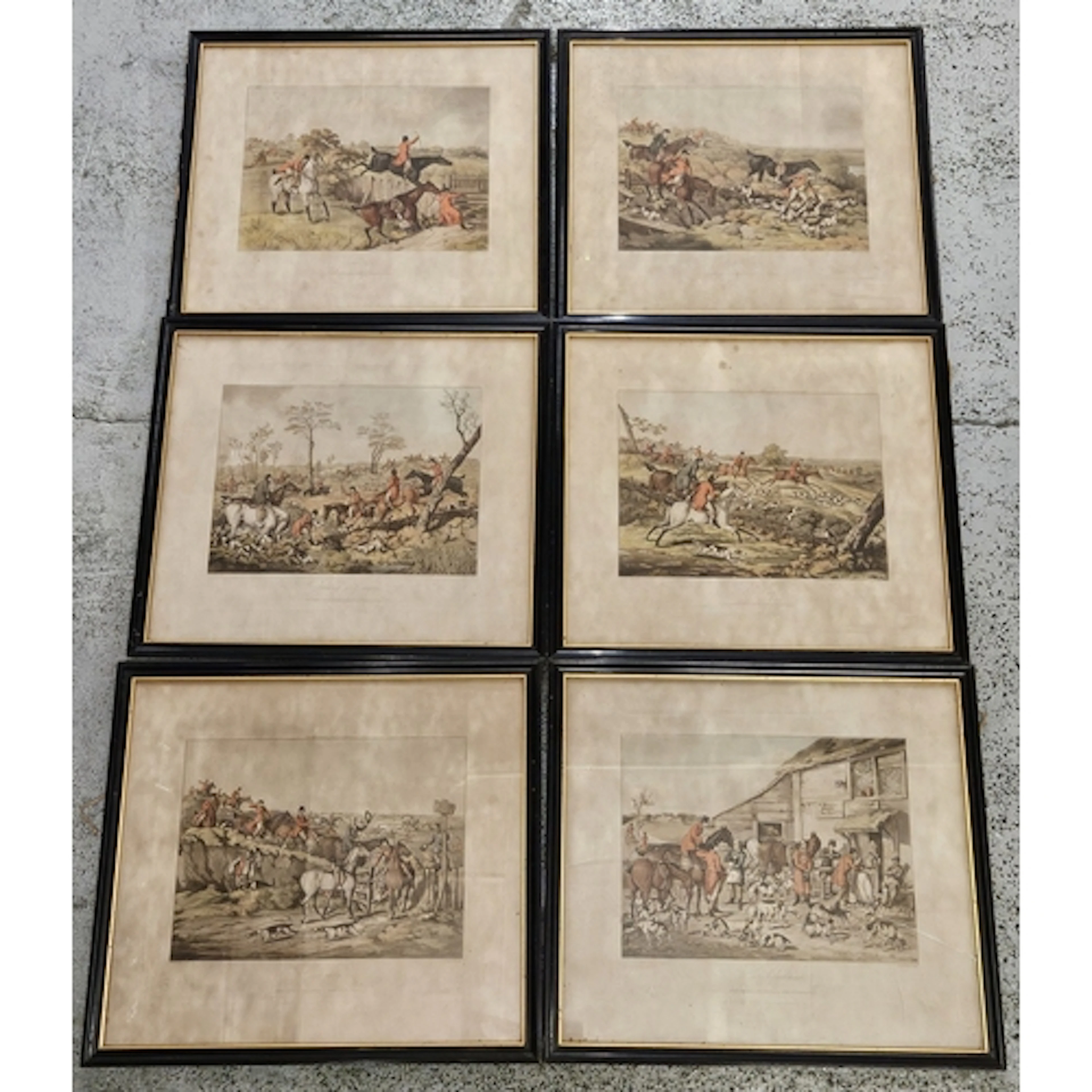 Set of 6 F/g Coloured Hunting Prints by Henry Thomas Alken (...