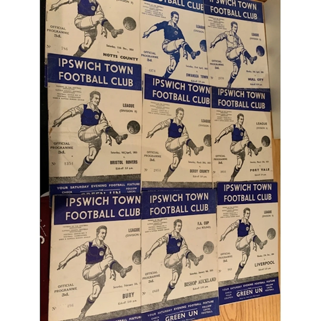 Ipswich Town 54/55 Home Football Programmes: 14 very good co...