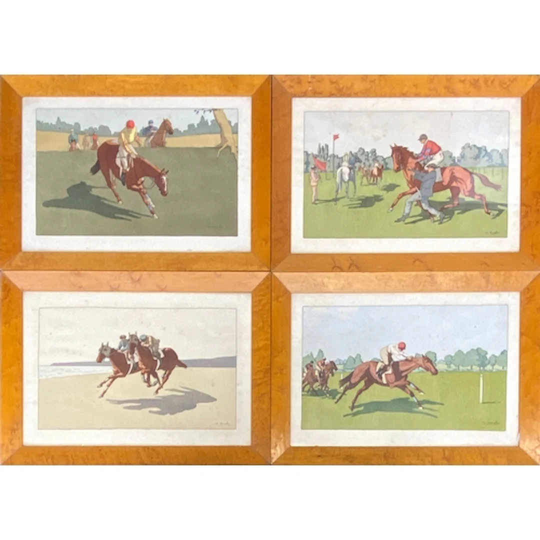 Charles Ancelin (1863-1940) four vintage horse racing poster...