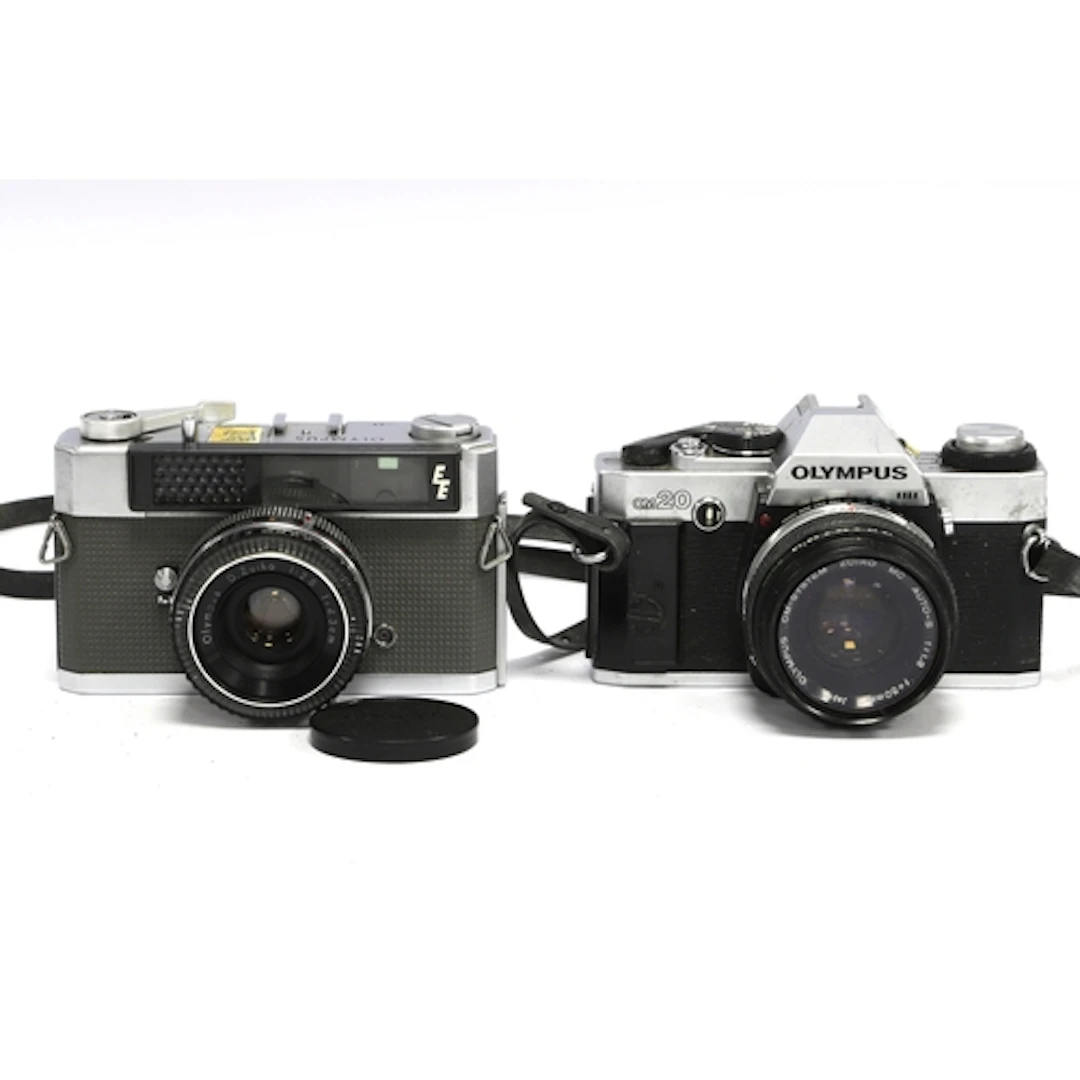 Olympus OM20 35mm SLR Film Camera with attached OM-System Zu...