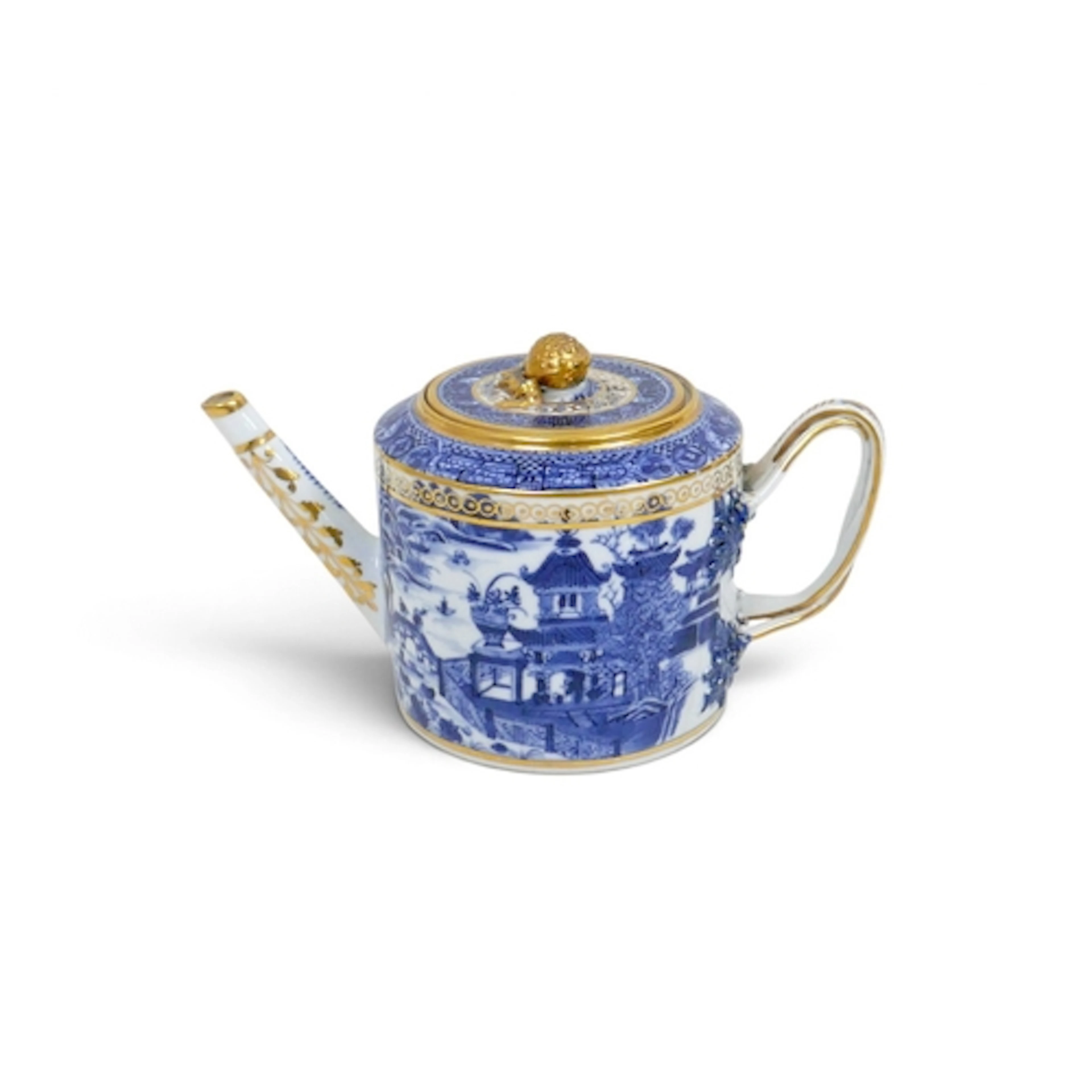 A CHINESE PORCELAIN BLUE AND WHITE TEAPOT. late 18th / early...