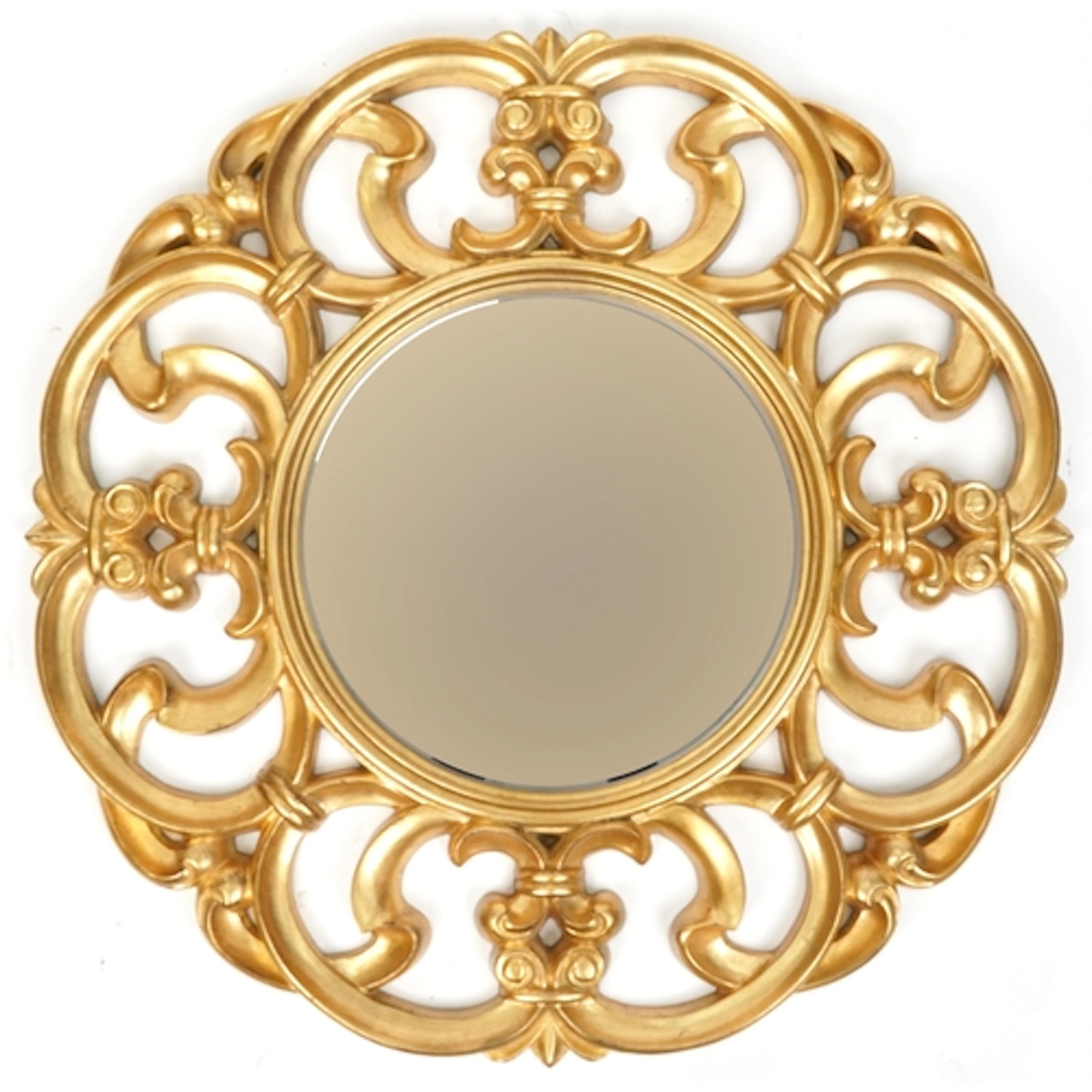 A modern gilt framed circular wall mirror, 98cm in diameter.