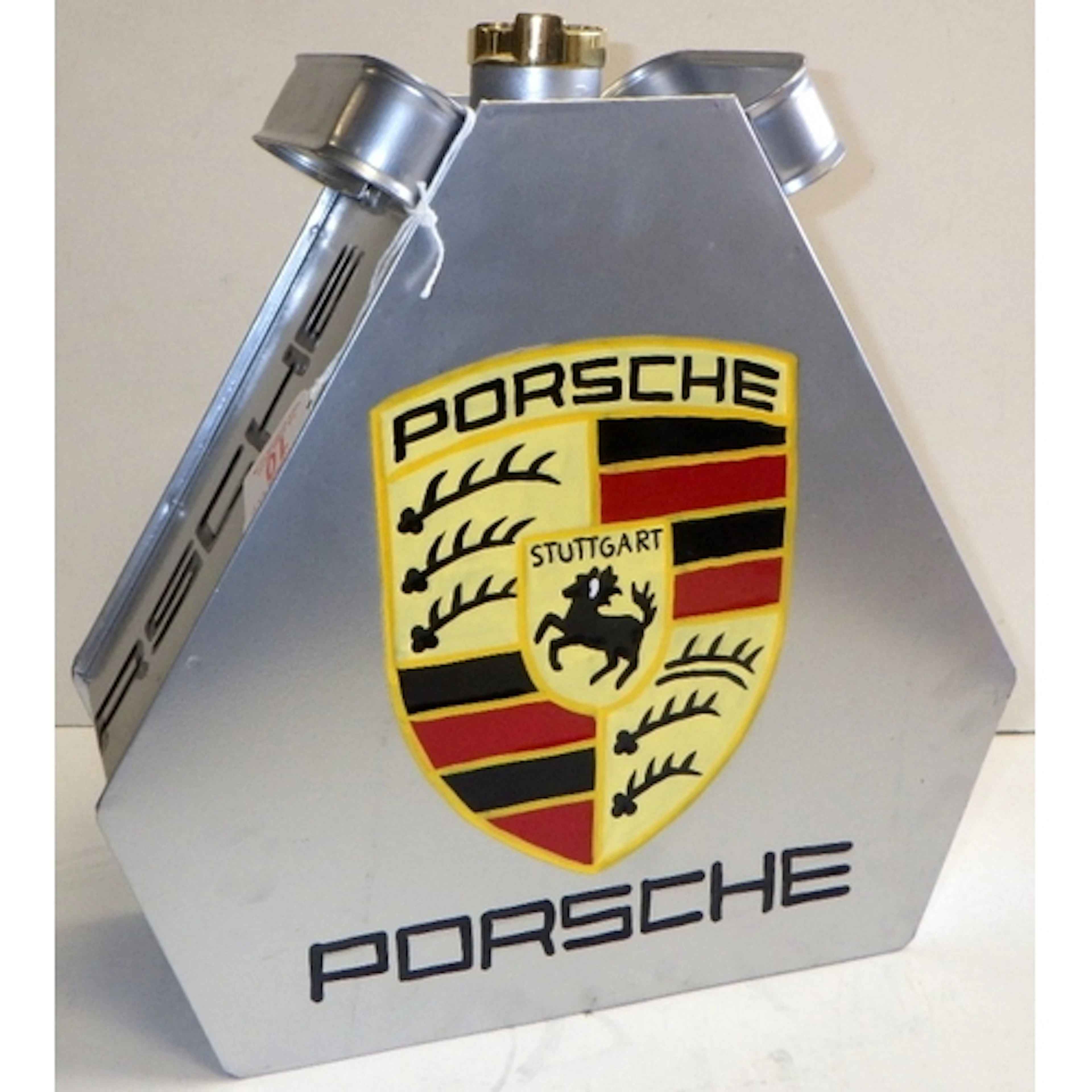 A painted petrol can