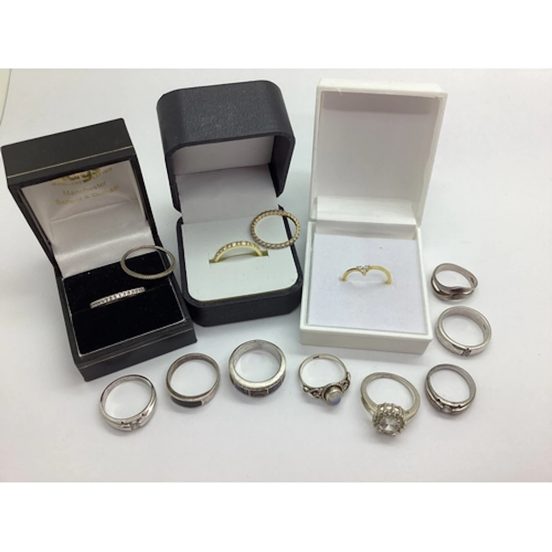 Modern 925 and Other Dress Rings, including eternity and hal...