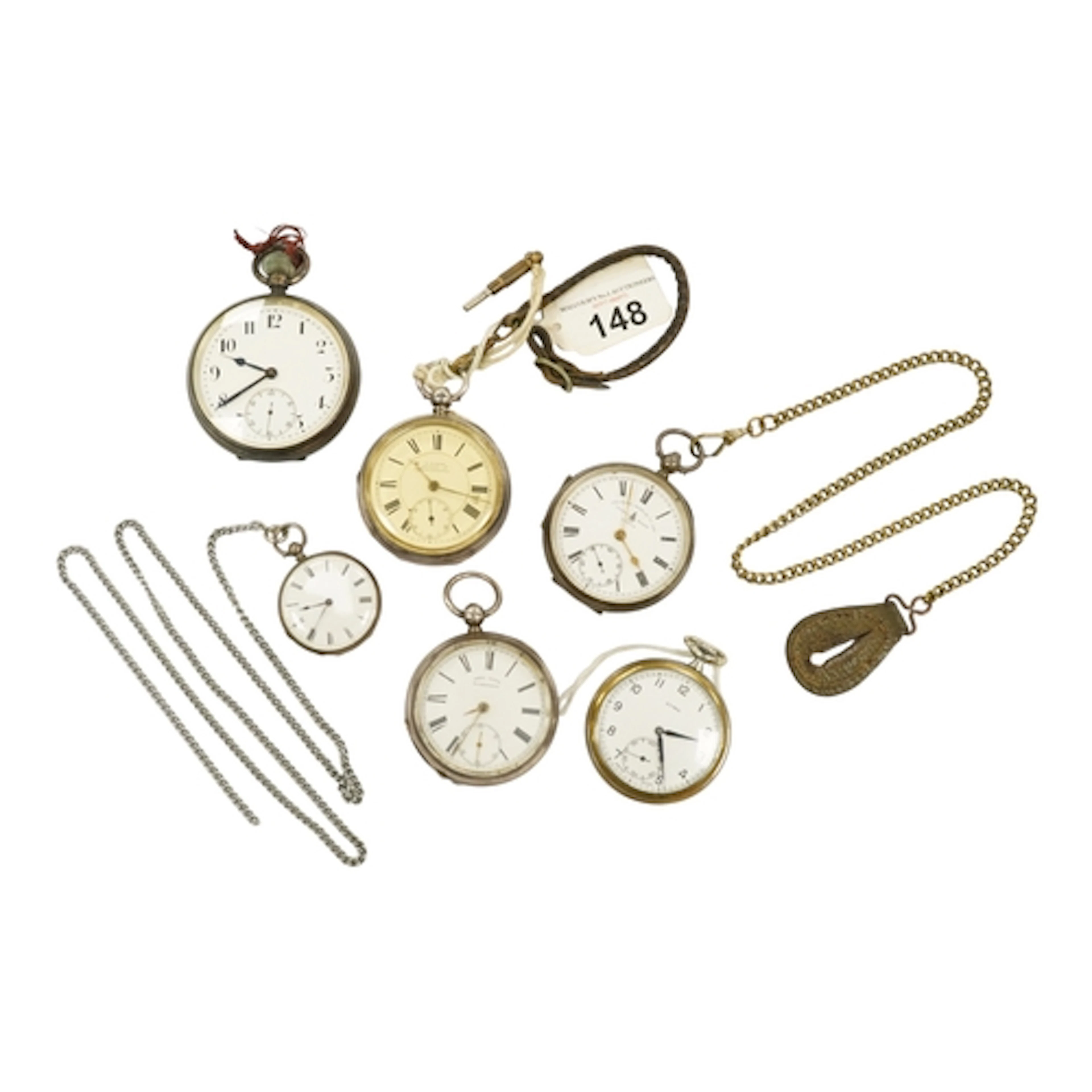 Four assorted late 19th/early 20th century silver open faced...