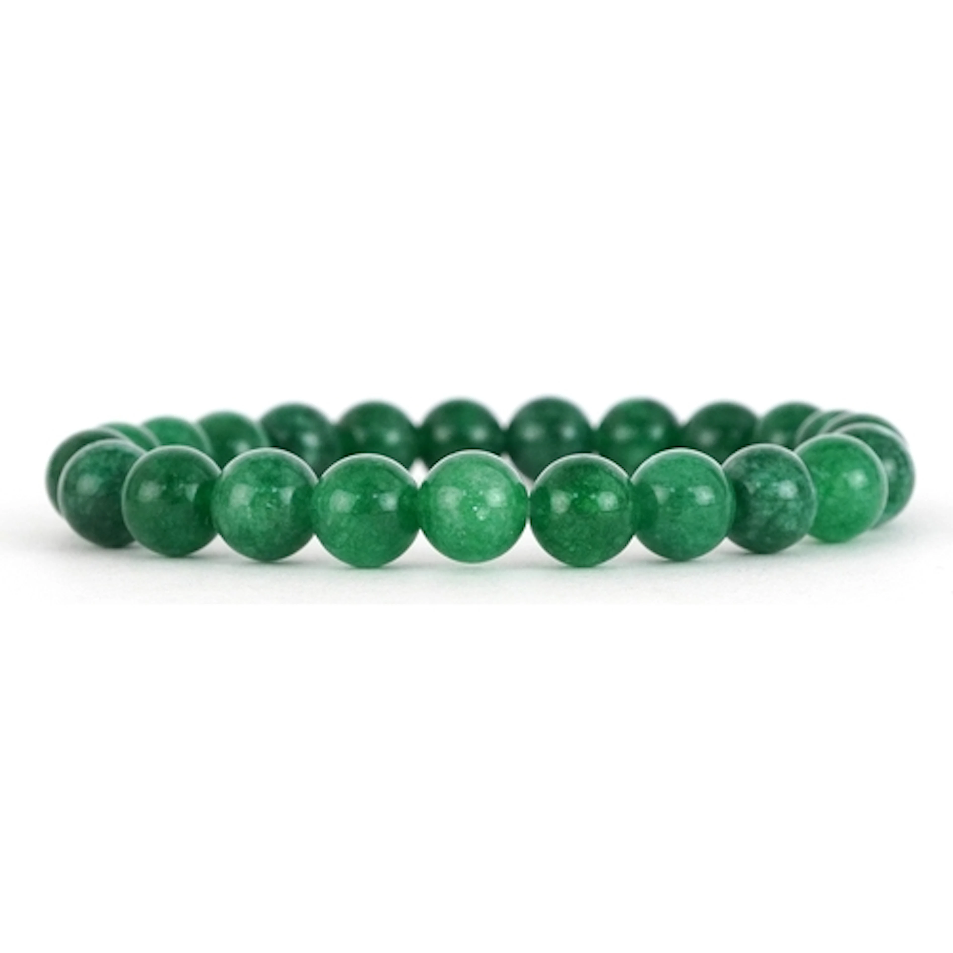 Chinese green stone bead bracelet, each bead 8.6mm in diamet...