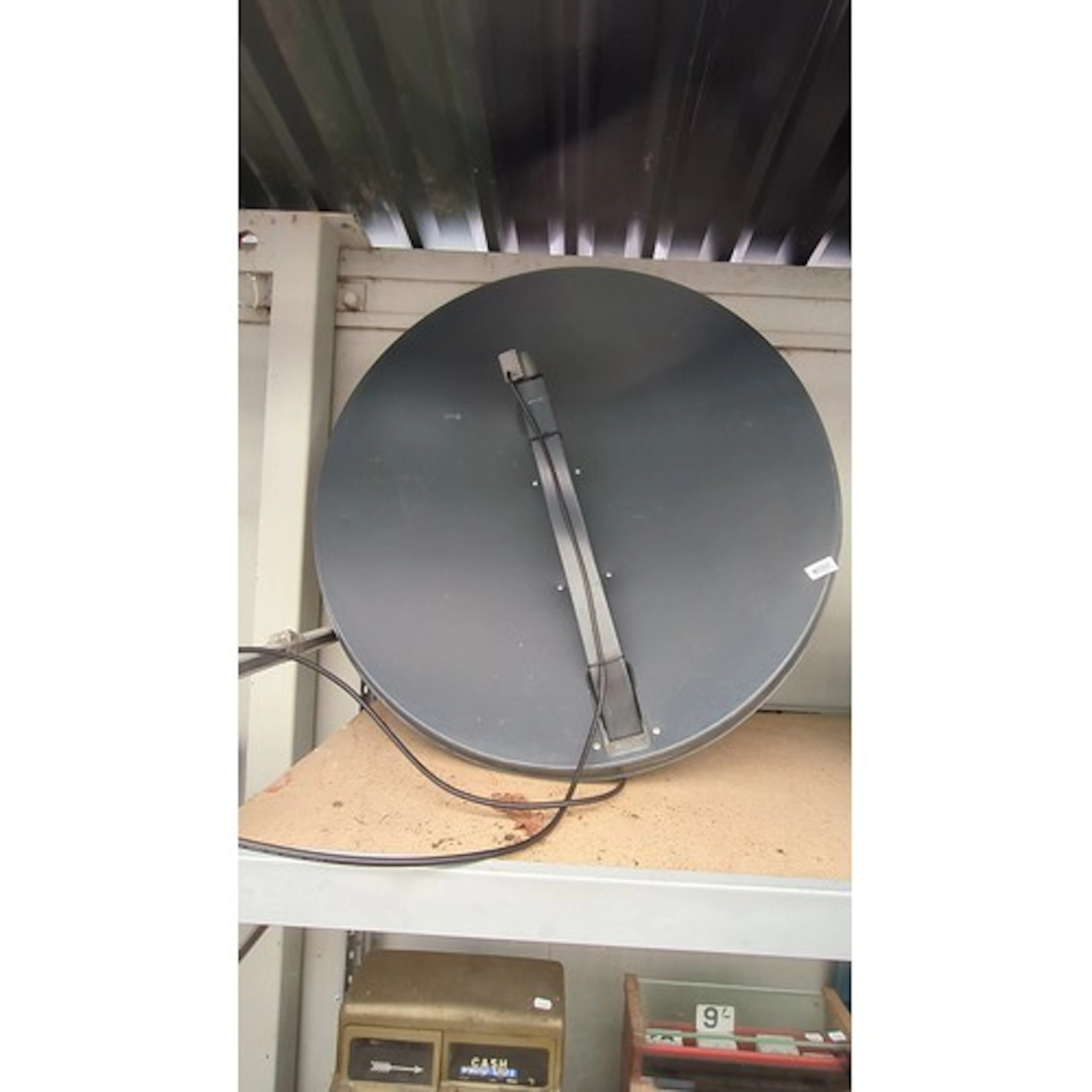 Satellite television dish with mounting arm and FTE LNC 54U ...