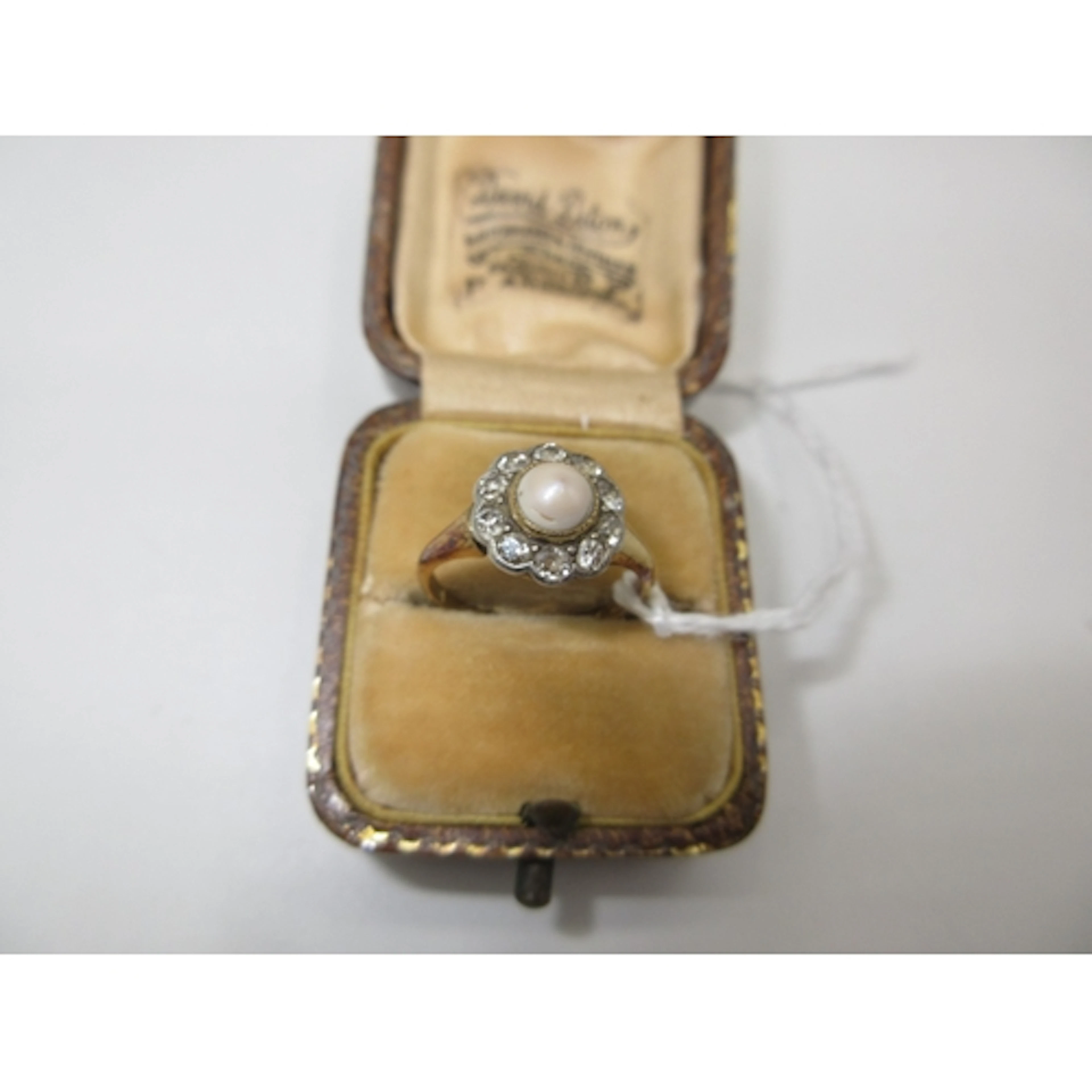 18ct Gold Diamond and Pearl Effect Cluster Ring, Size L, 2.9...