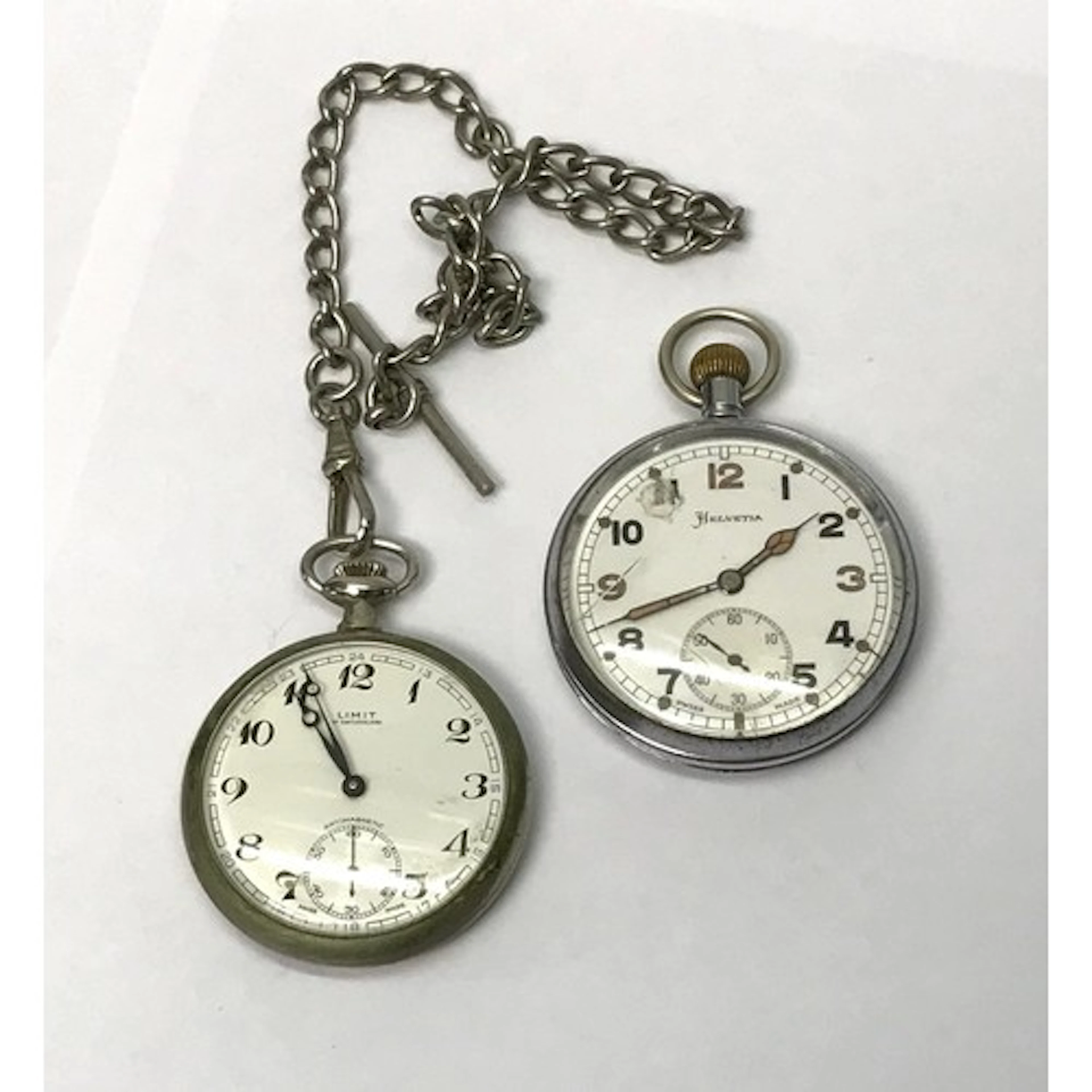 A Helvetia WW2 GSTP pocket watch; a Limit railways interest ...