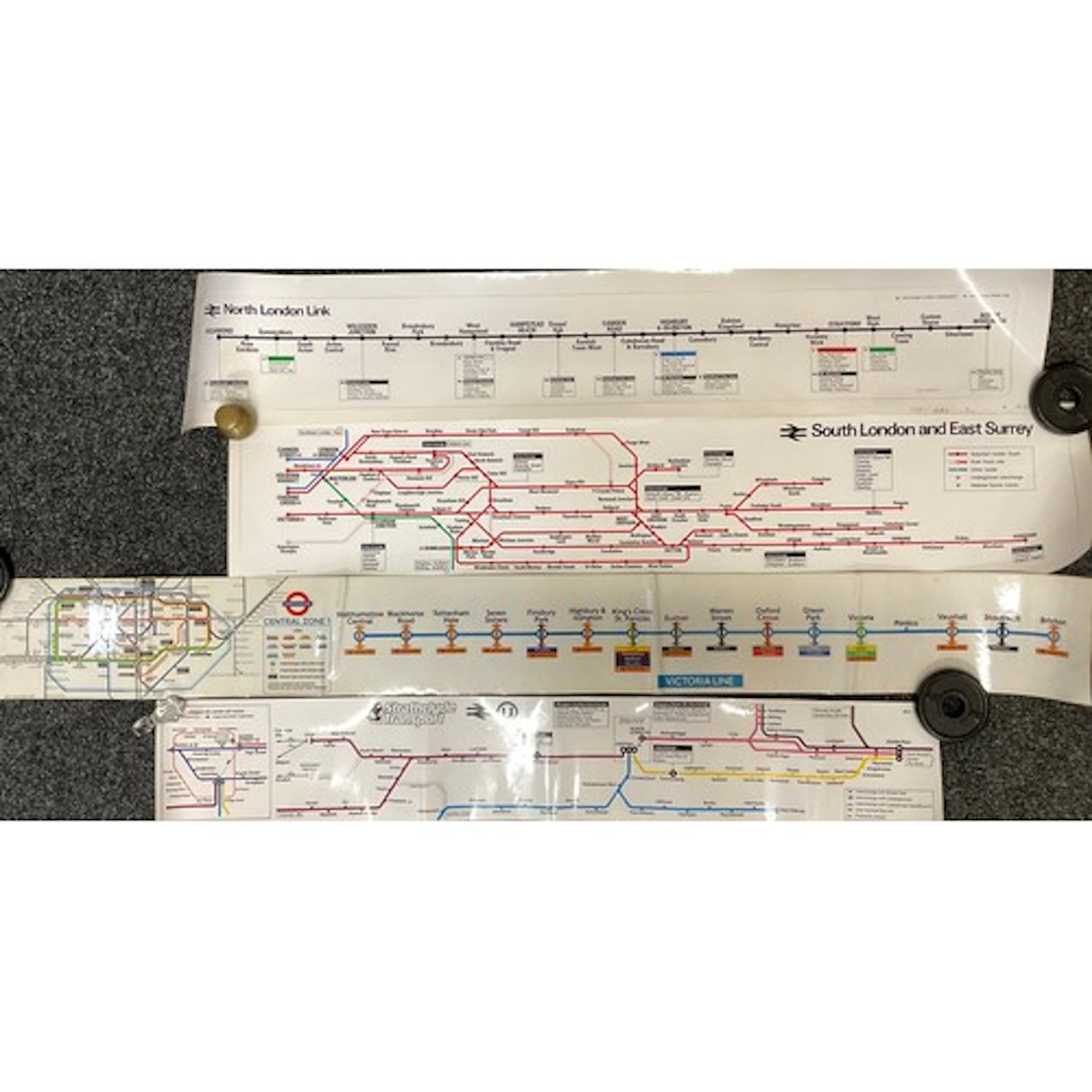 Railwayana - a London Underground printed route diagram, Vic...