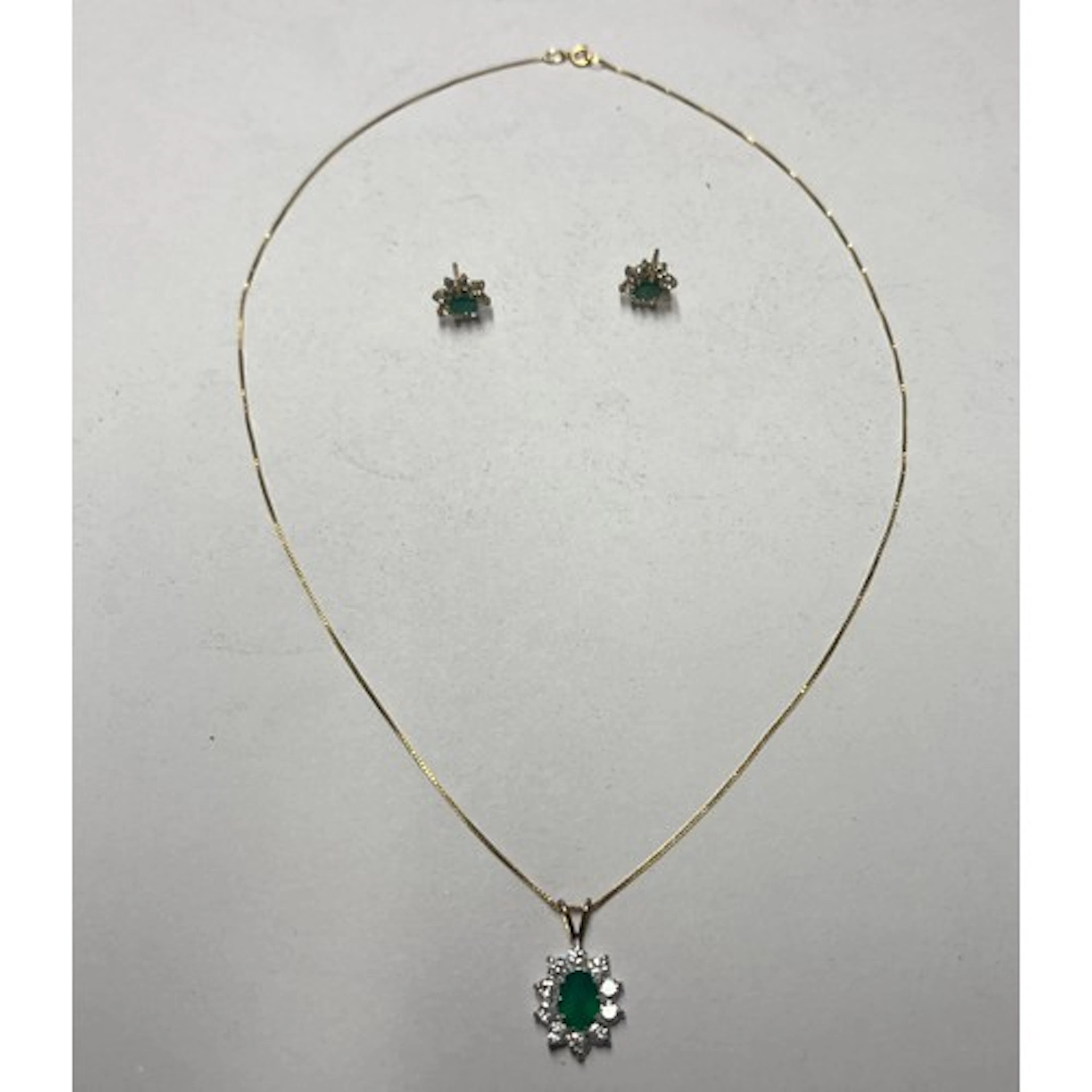 9ct gold pendant chain with matching earrings, gross weight ...
