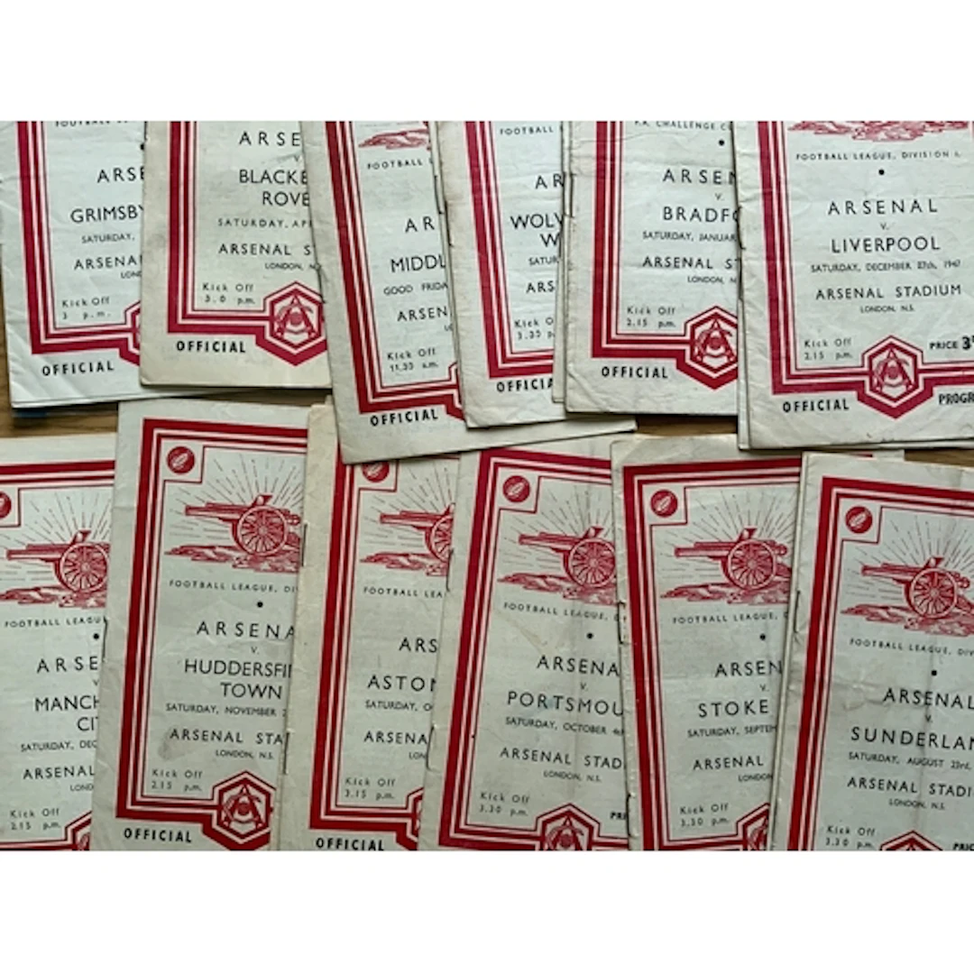 1947 - 1948 Arsenal Home Football Programmes: Complete of al...