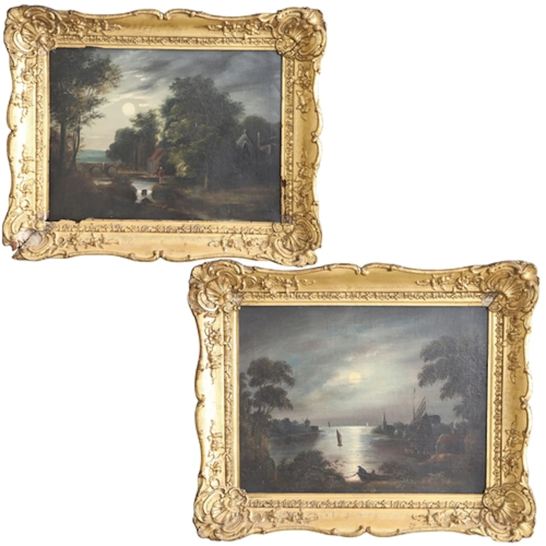 FOLLOWER OF JOHN CROME (OLD CROME). MOONLIGHT RIVER SCENE WI...