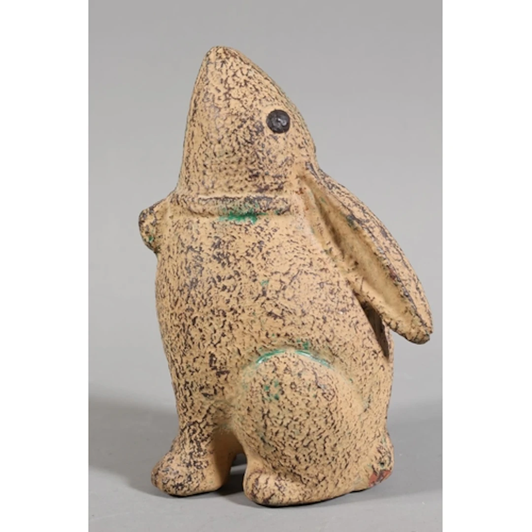 Cold painted model of a rabbit.