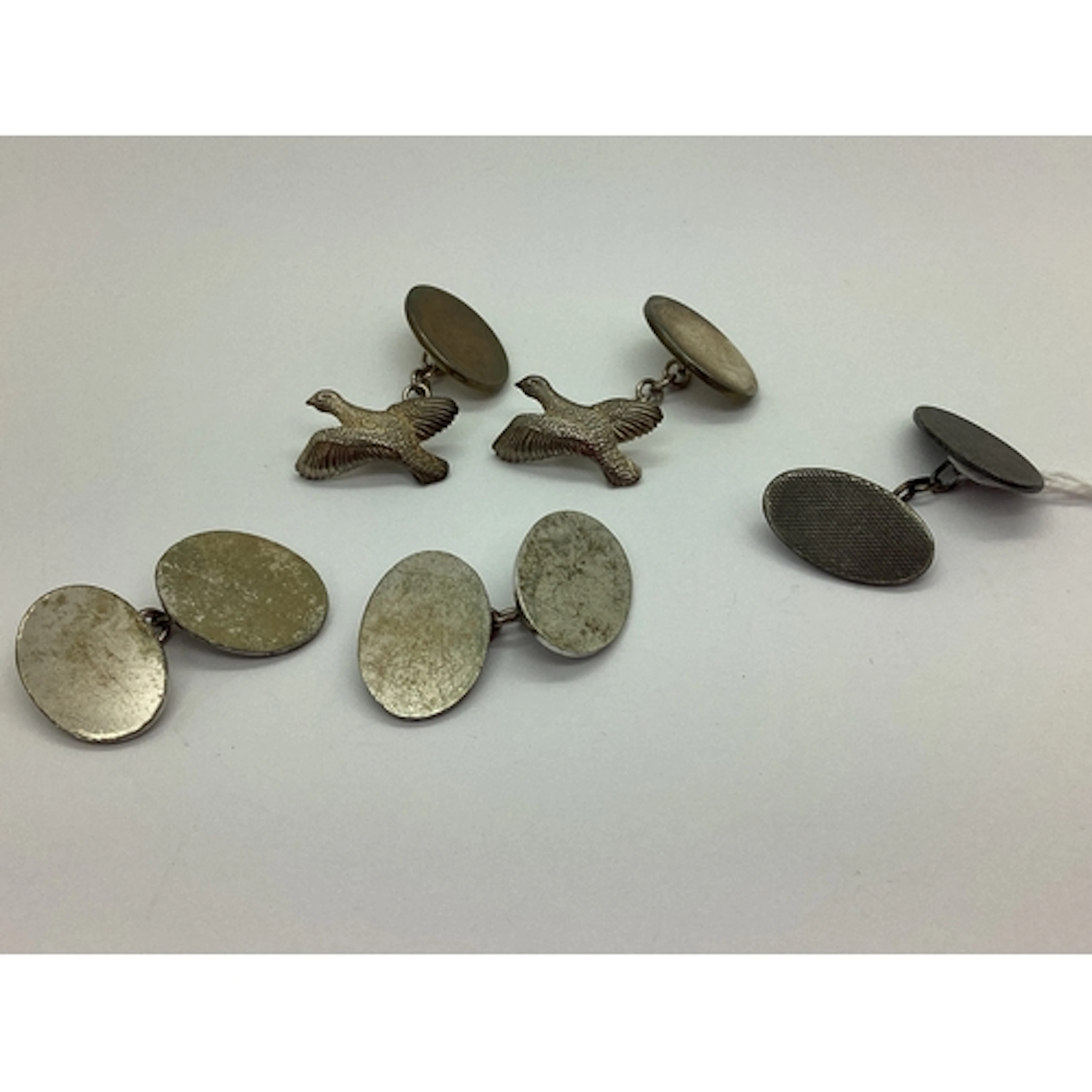 A Pair of Modern Hallmarked Silver Game Bird and Oval Panel ...