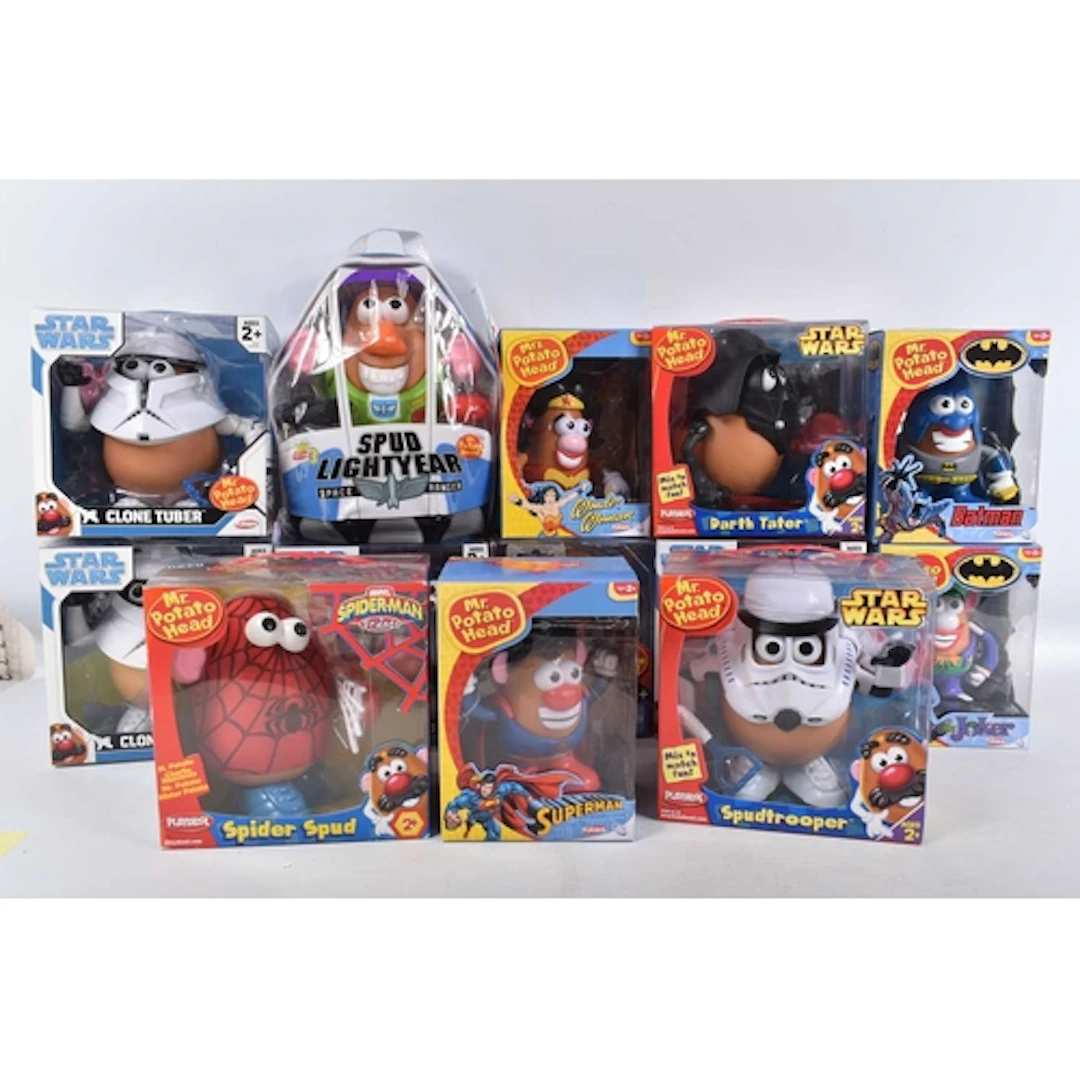 THIRTEEN PLAYSCHOOL HASBRO MR. POTATO HEADS, including two S...